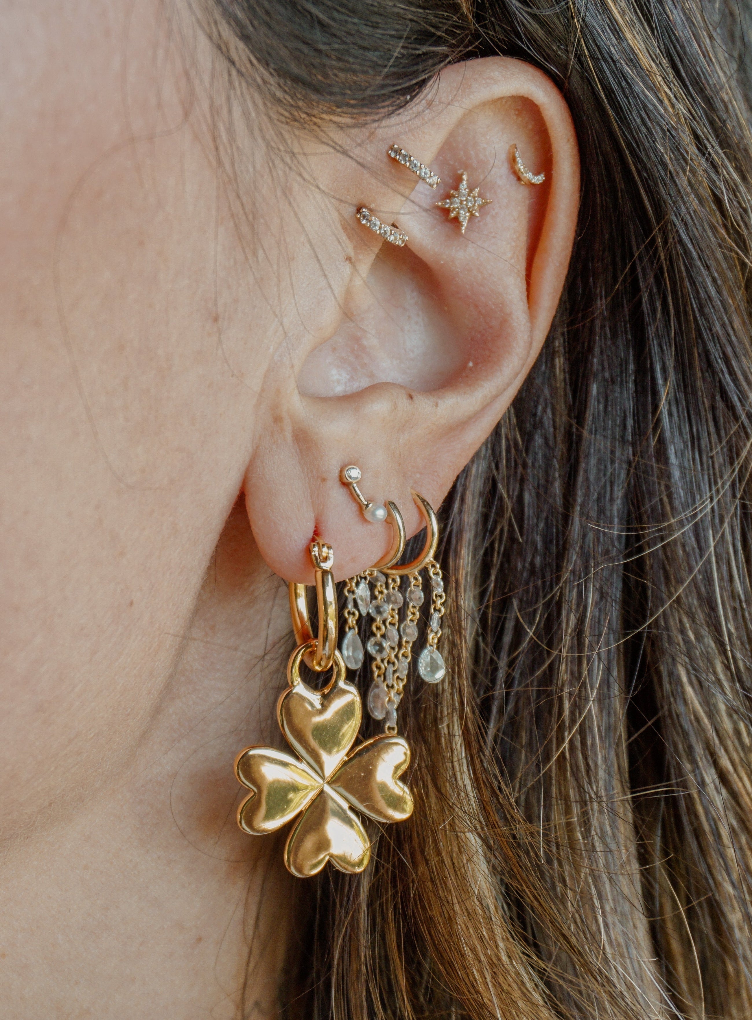 Heart Clover Earrings