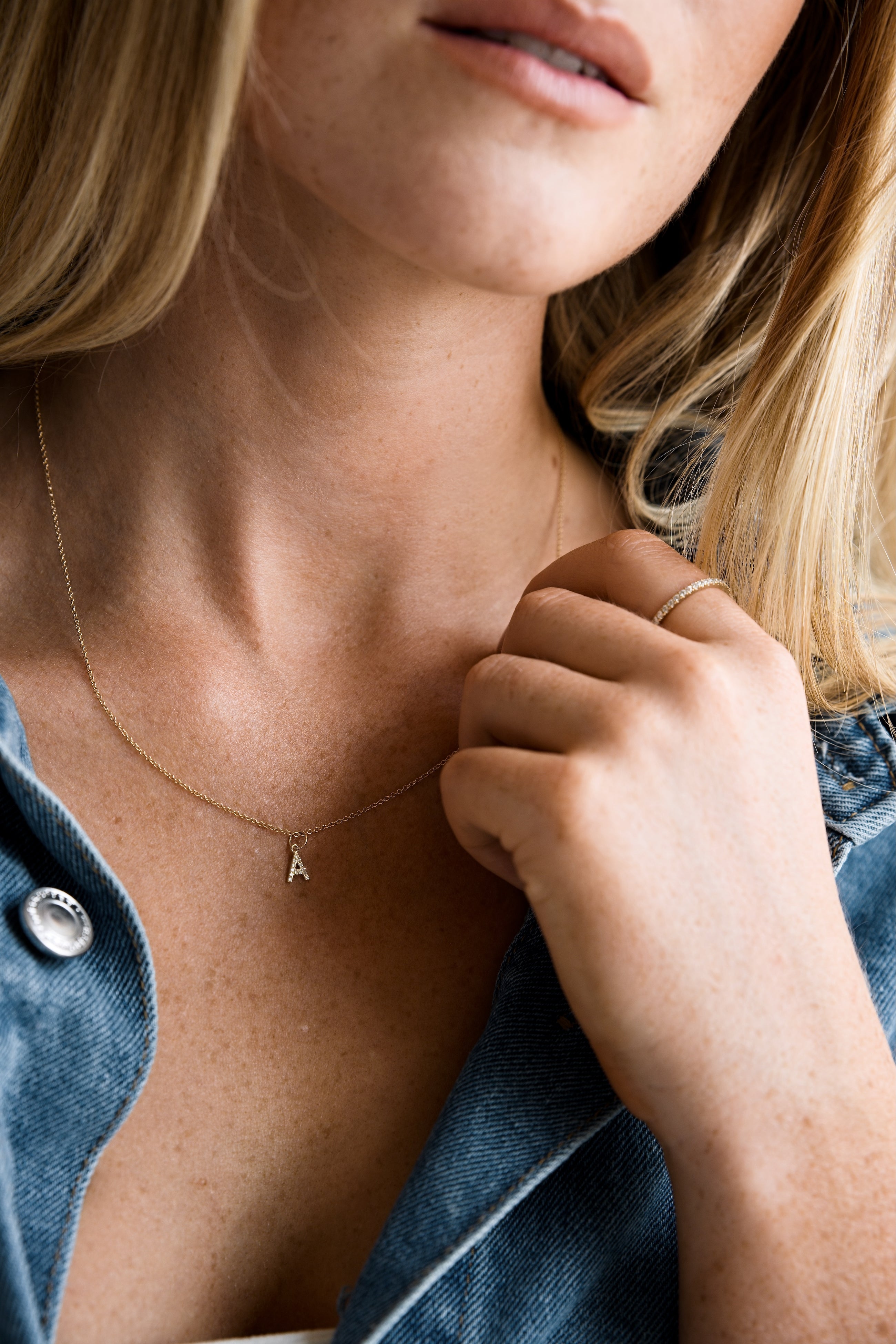 Nano Diamond Initial Necklace