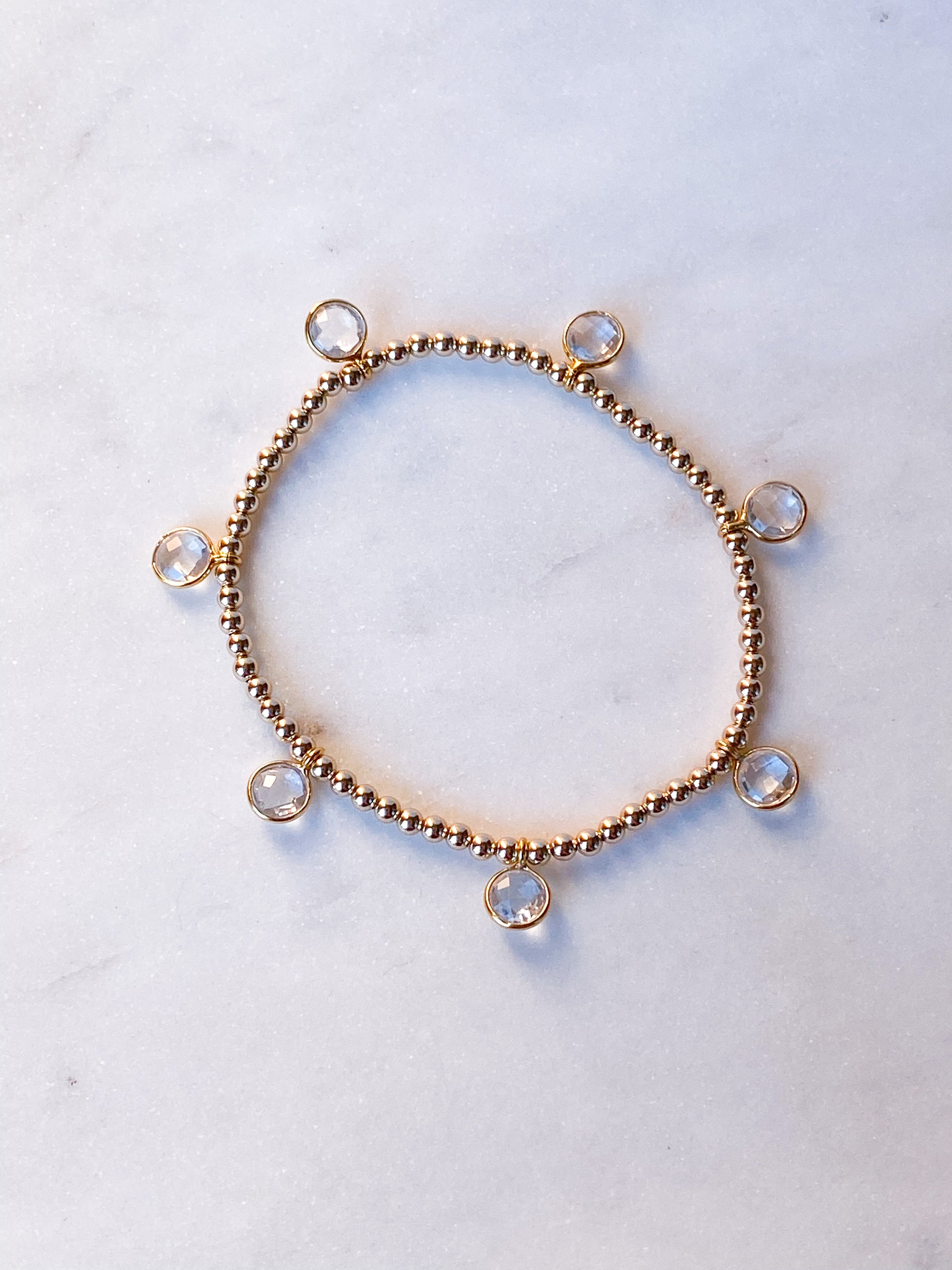 Clear Quartz Drop Bracelet