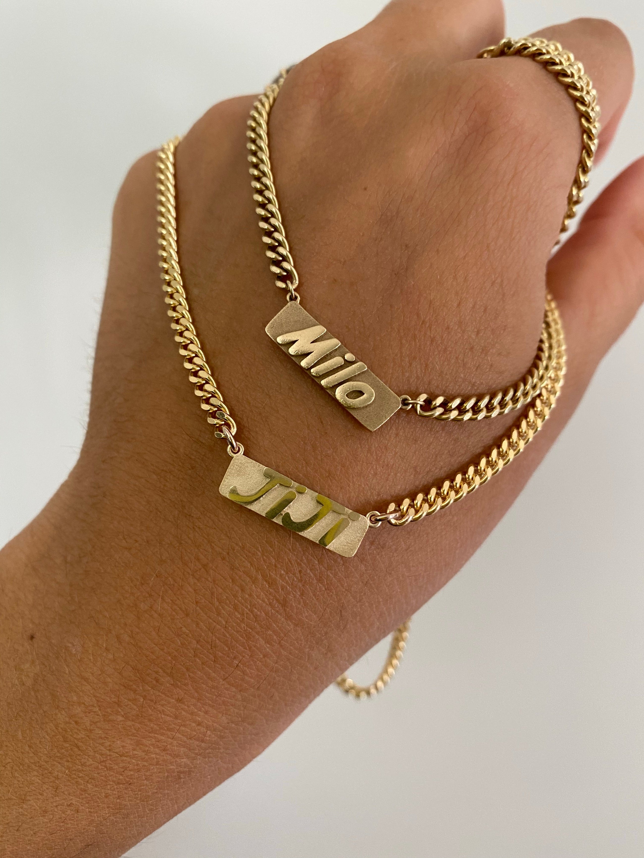 Custom 3D Gold Nameplate Necklace