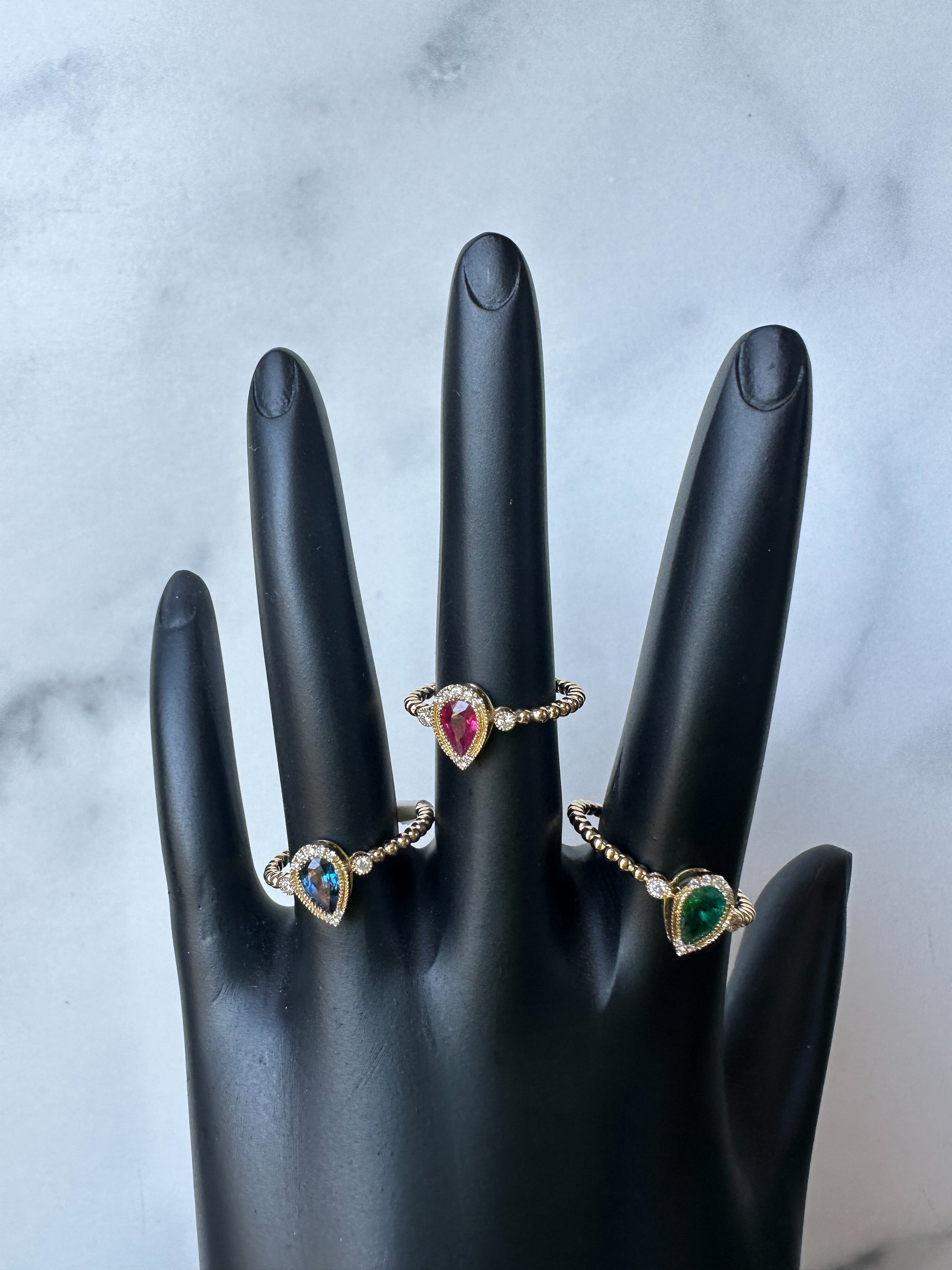 Gemstone Pear Diamond Ring