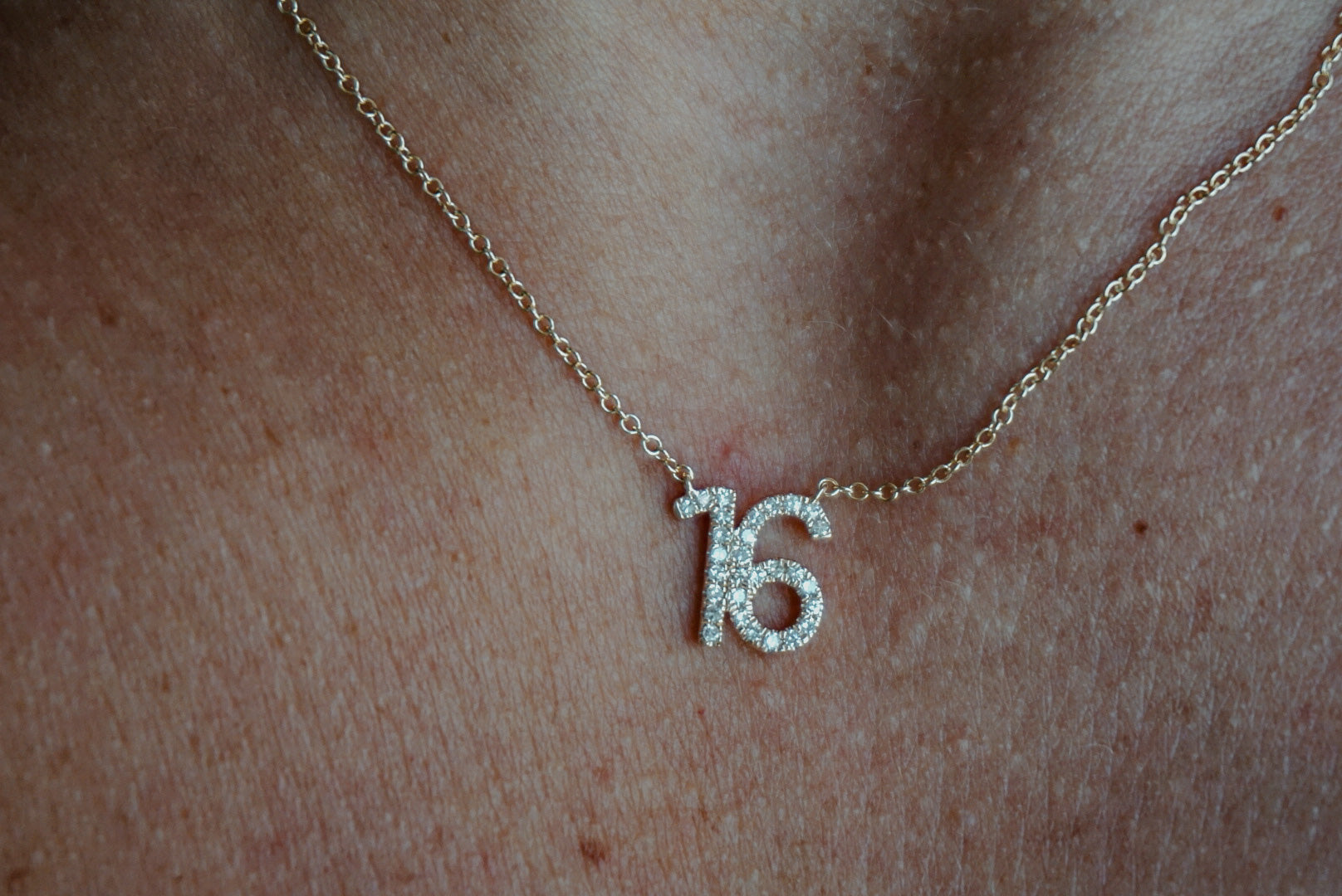 Custom Diamond Number Necklace