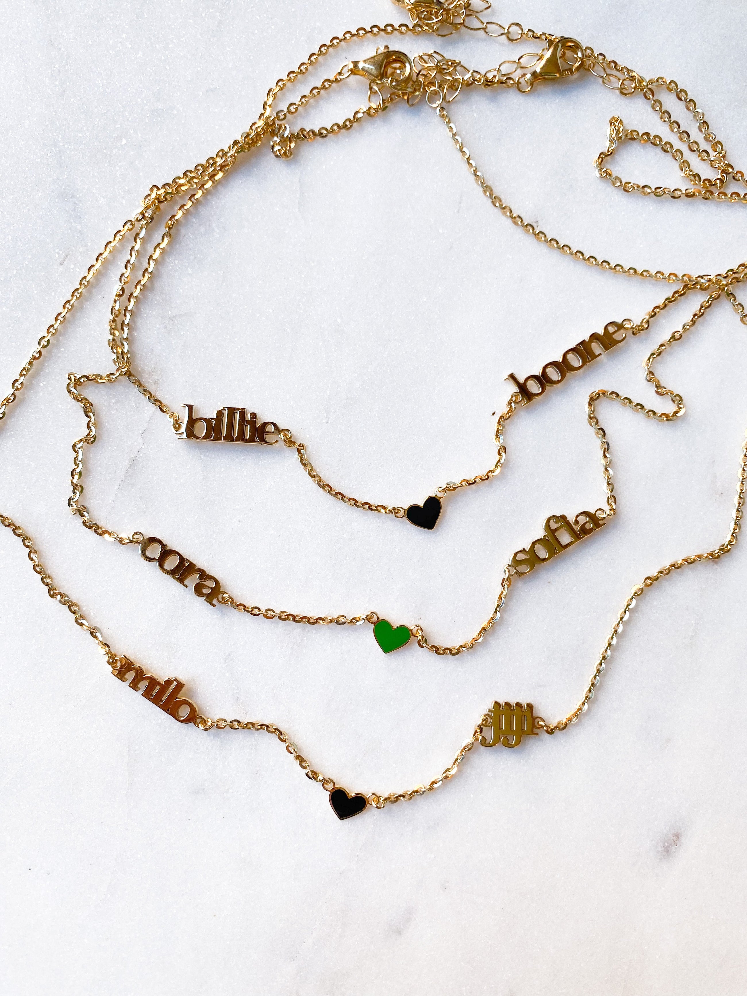 Two Name Heart Necklace