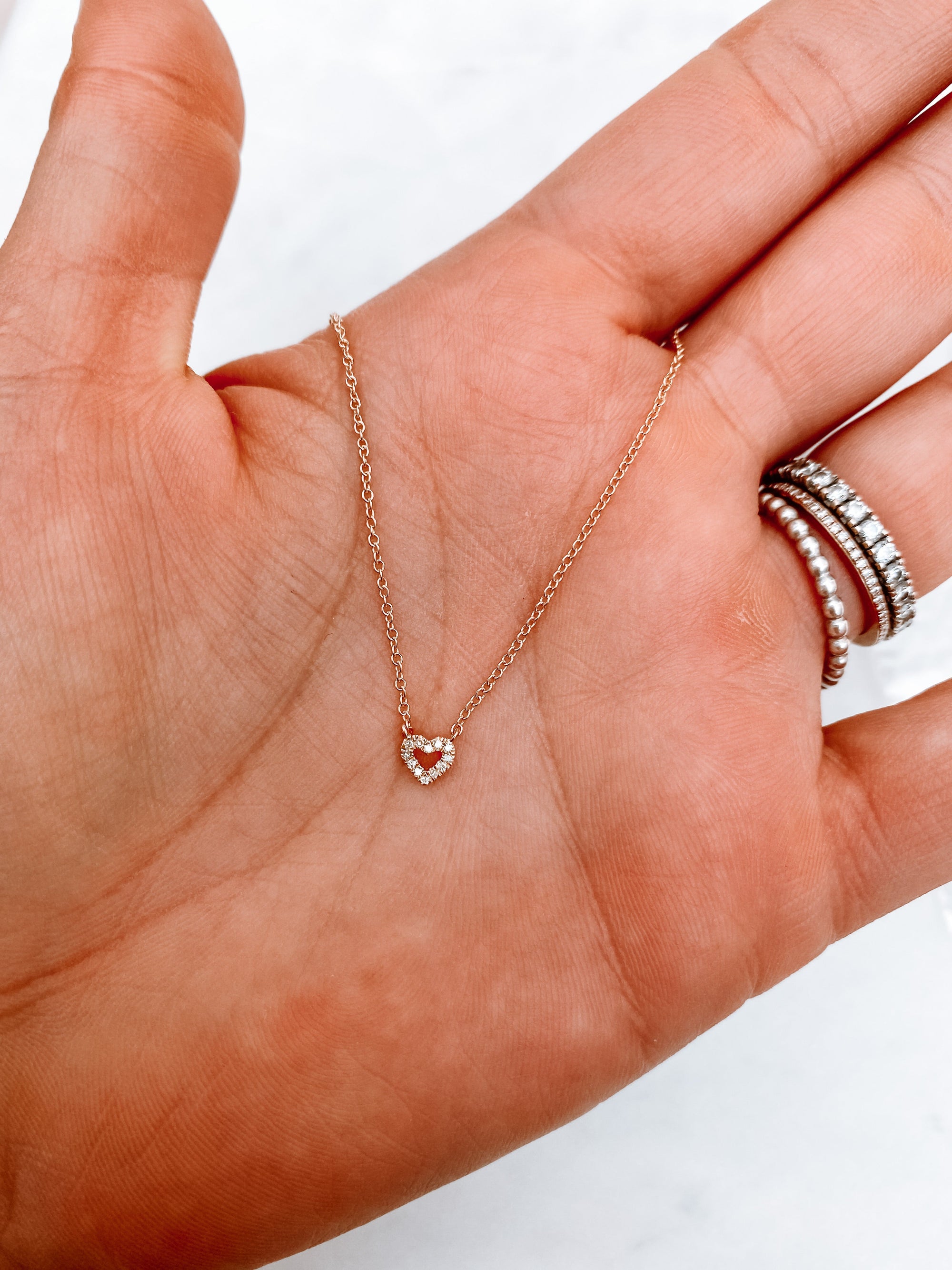 Nano Diamond Heart Necklace