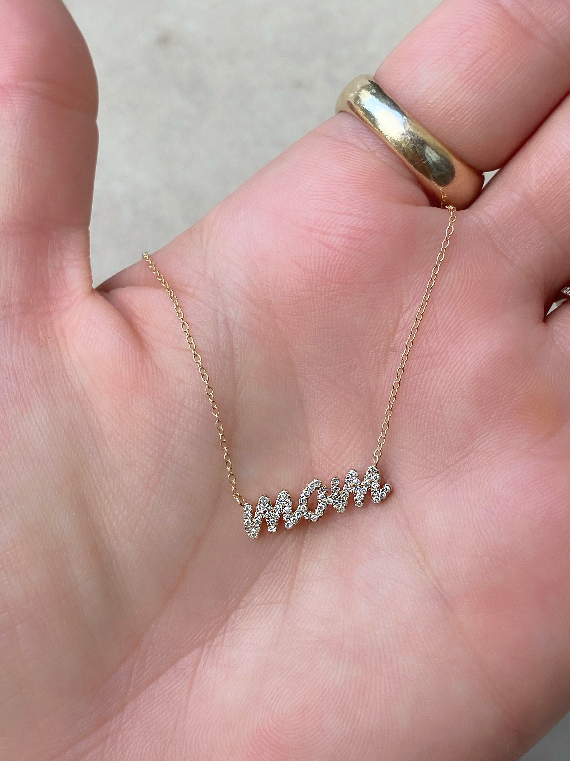 Diamond MOM Necklace