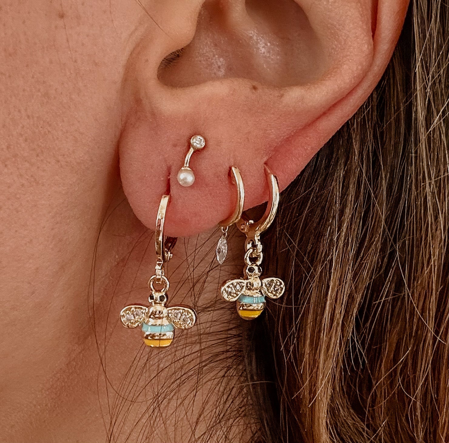 Enamel Bee Earrings