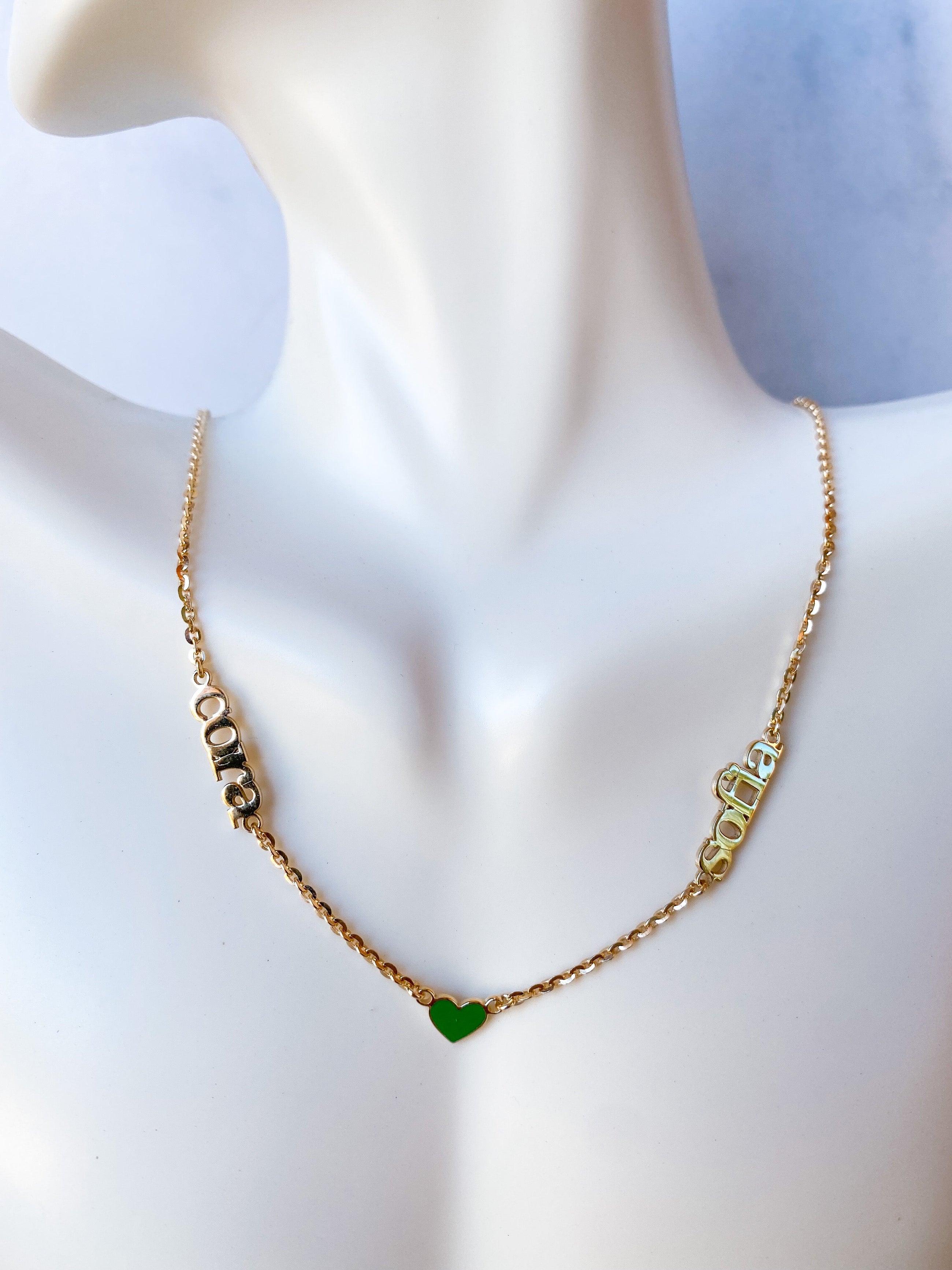 Two Name Heart Necklace