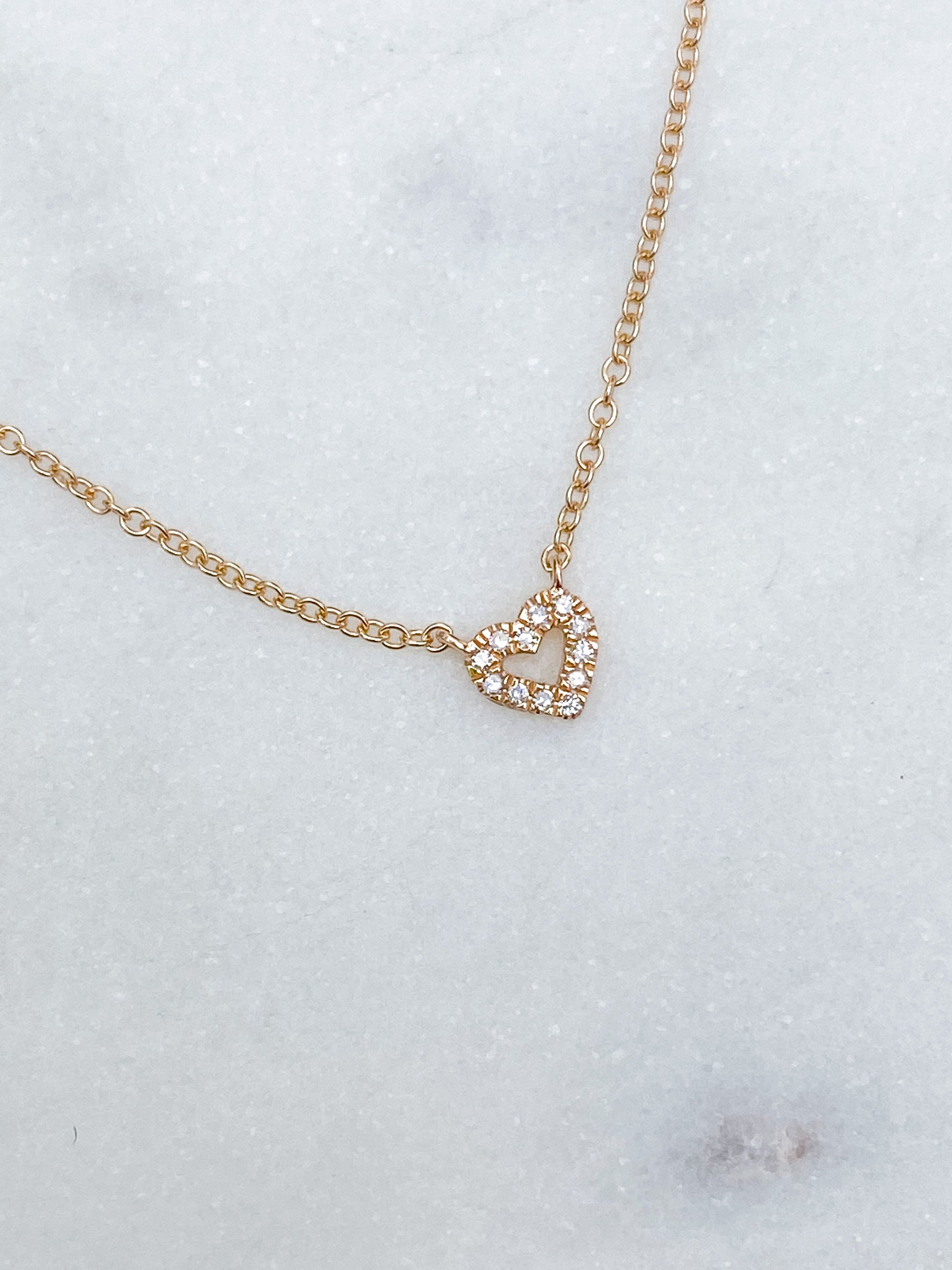 Nano Diamond Heart Necklace