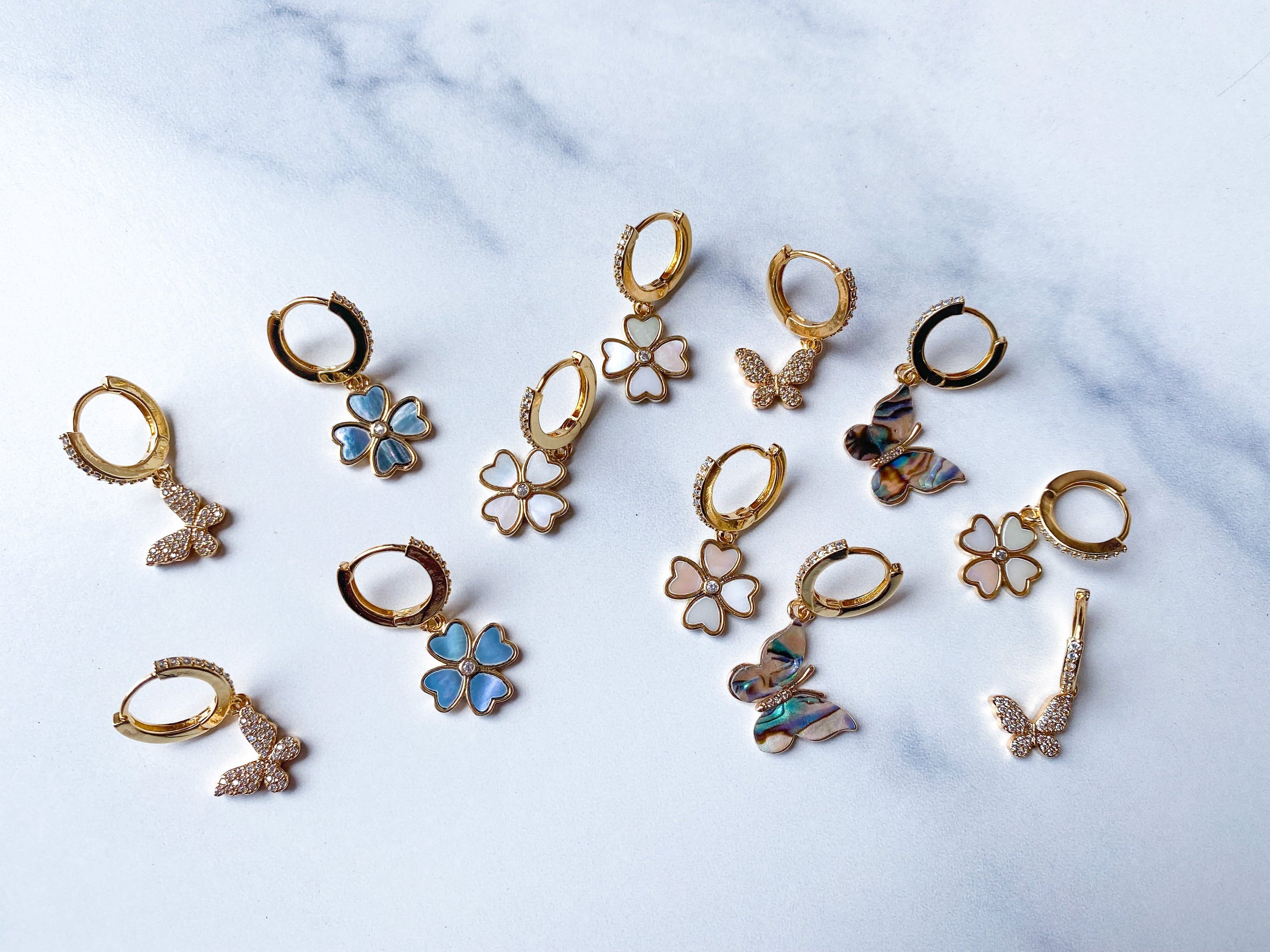 Grey Clover Earrings