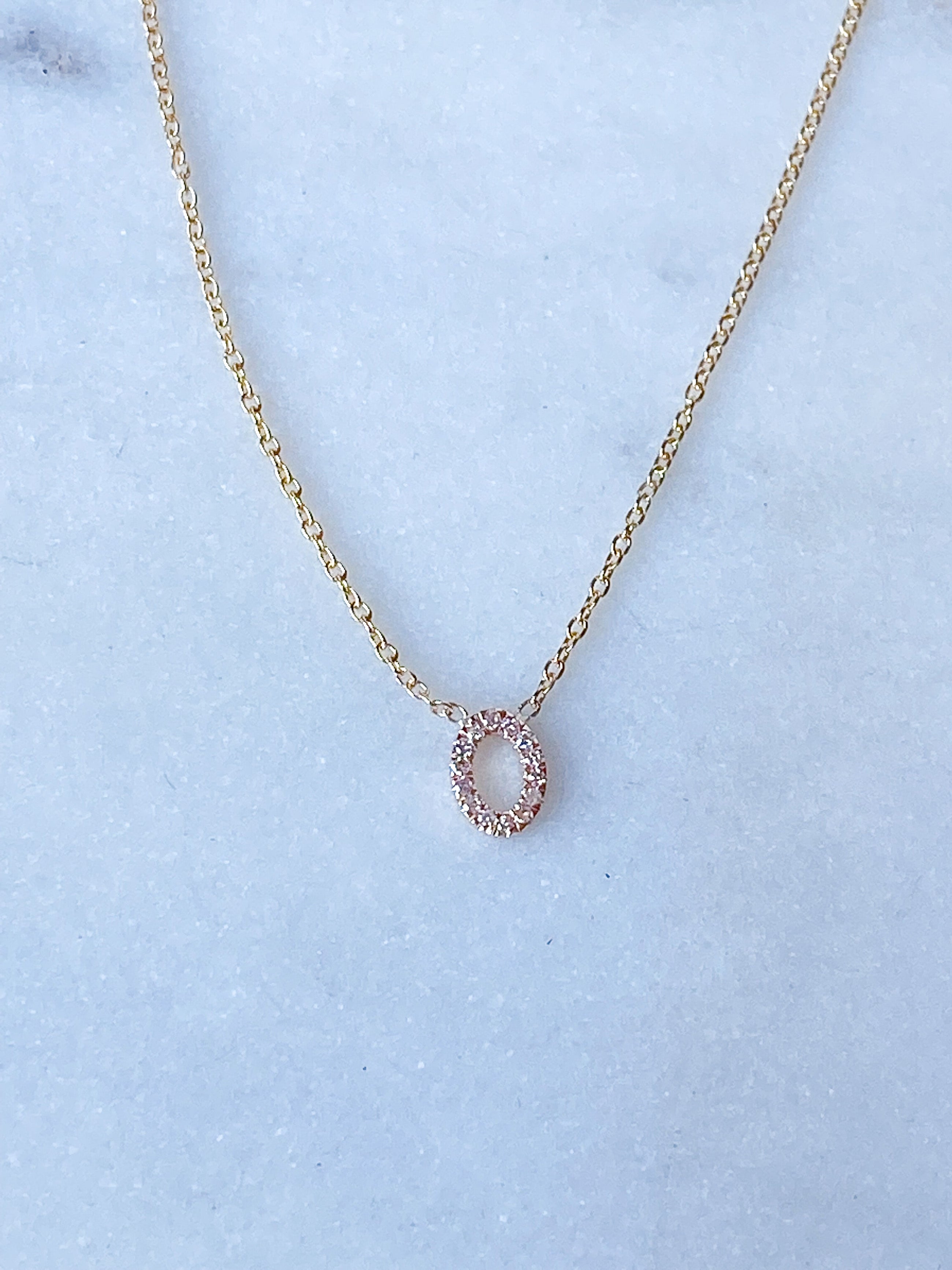 Nano Diamond Initial Necklace