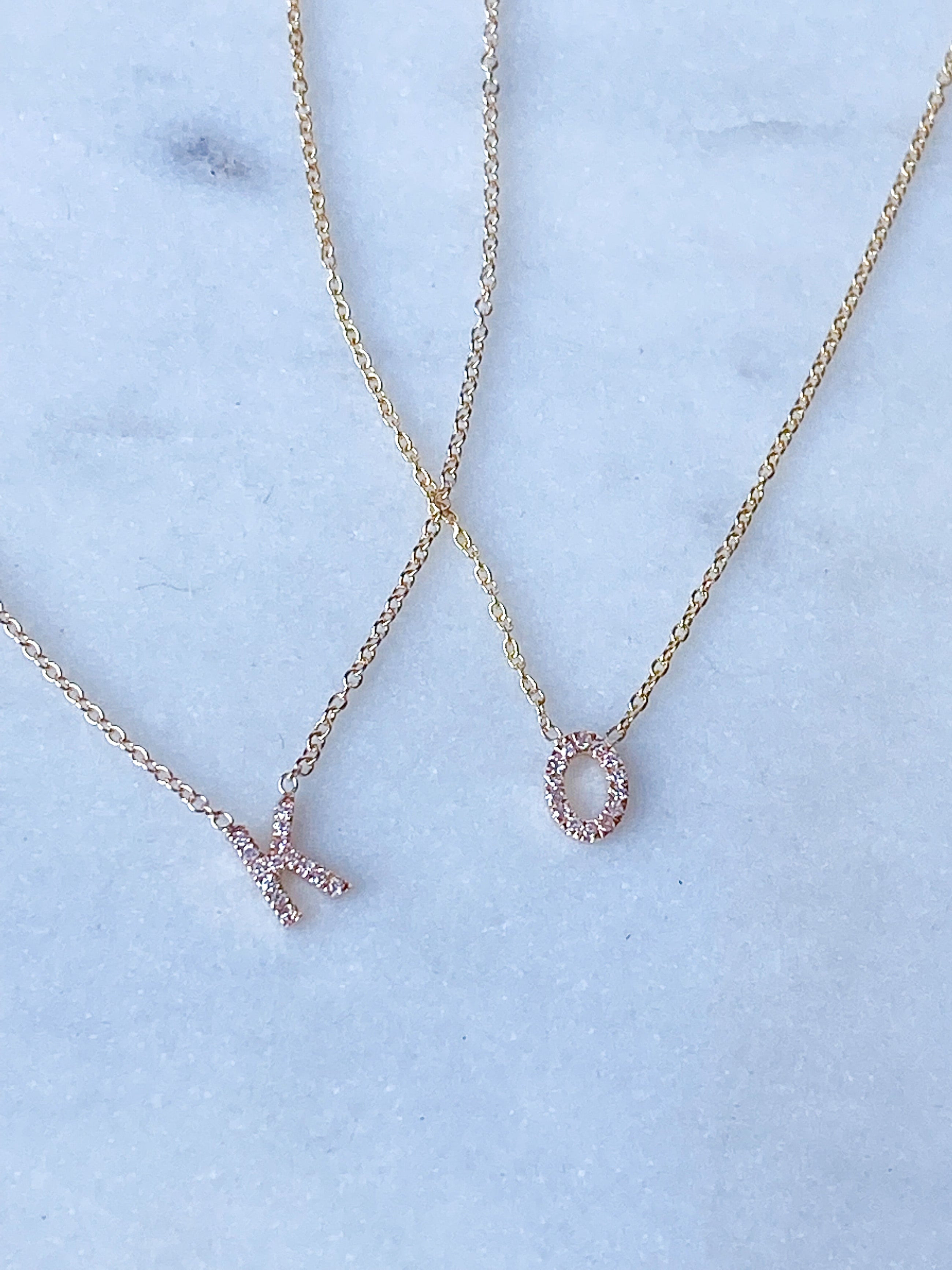 Nano Diamond Initial Necklace