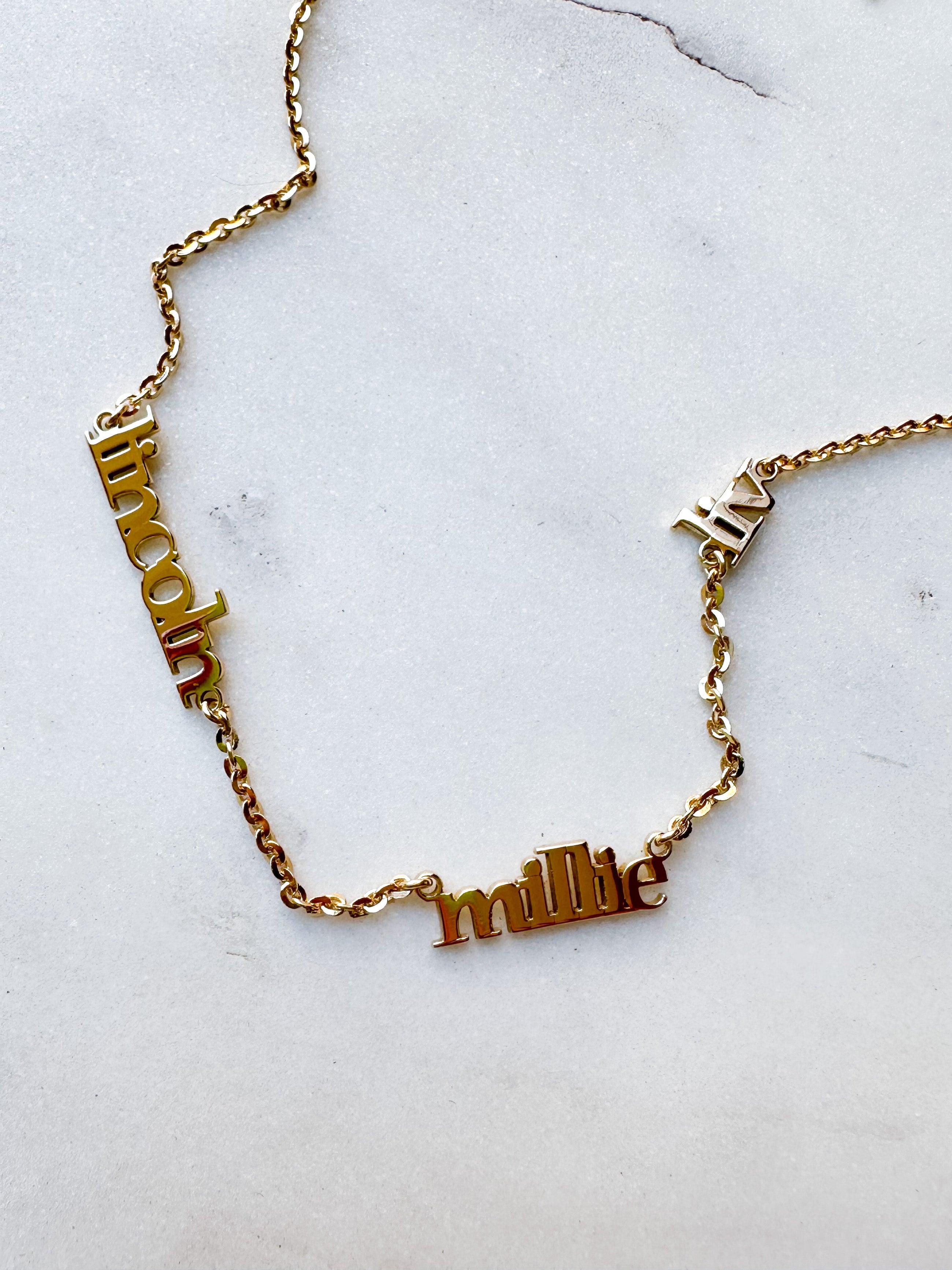 Three Name Necklace