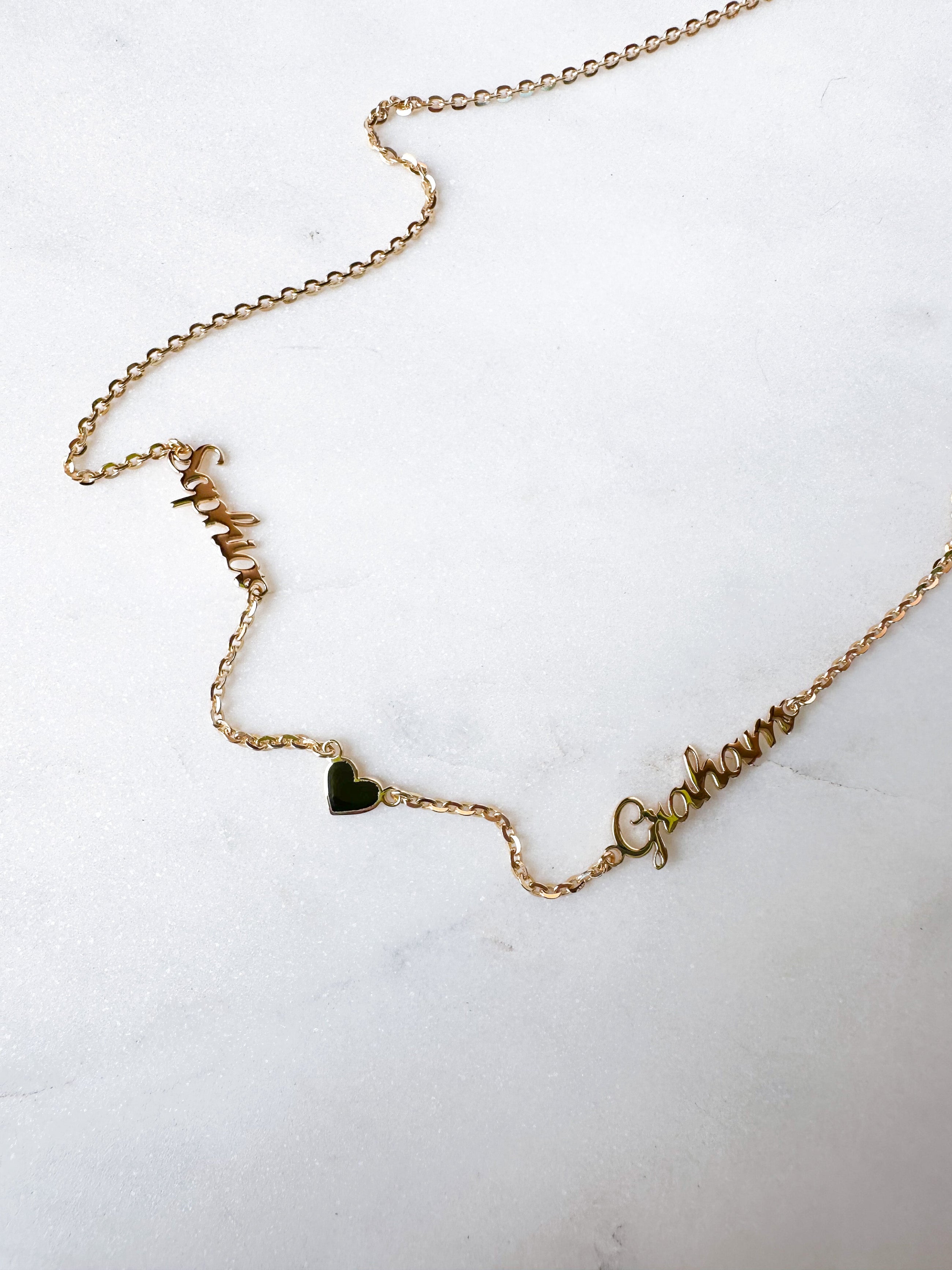 Two Name Heart Necklace