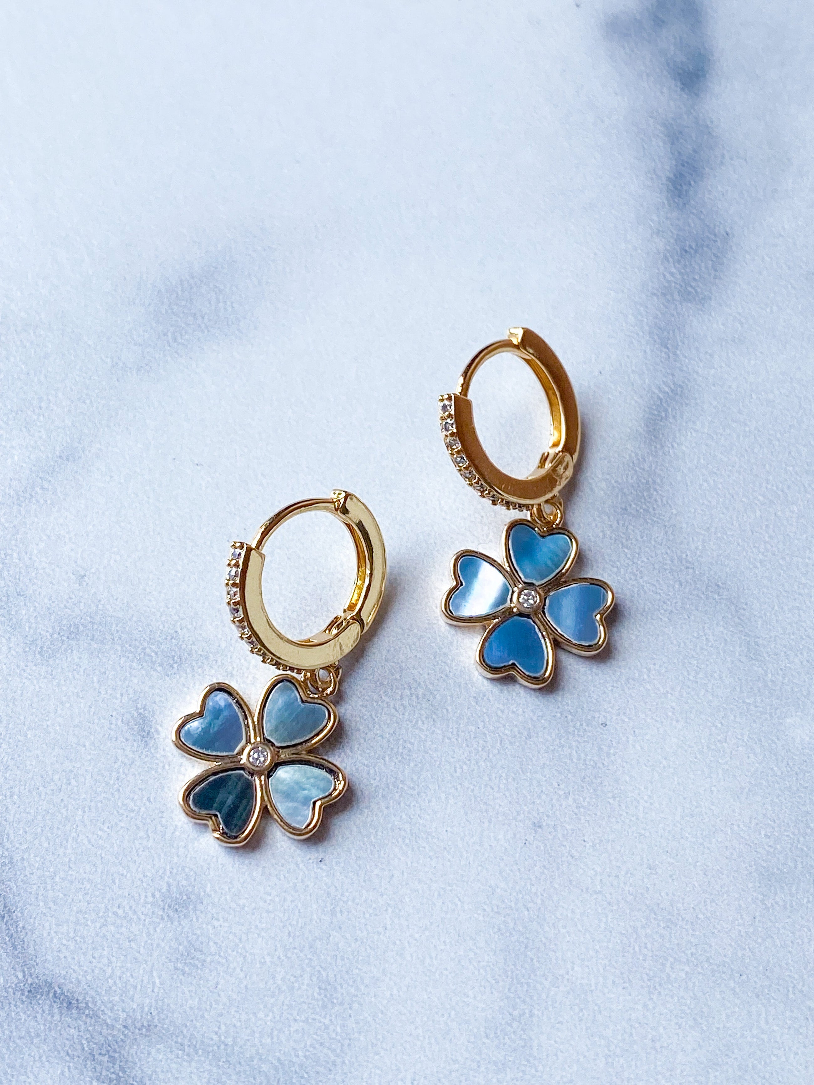 Grey Clover Earrings