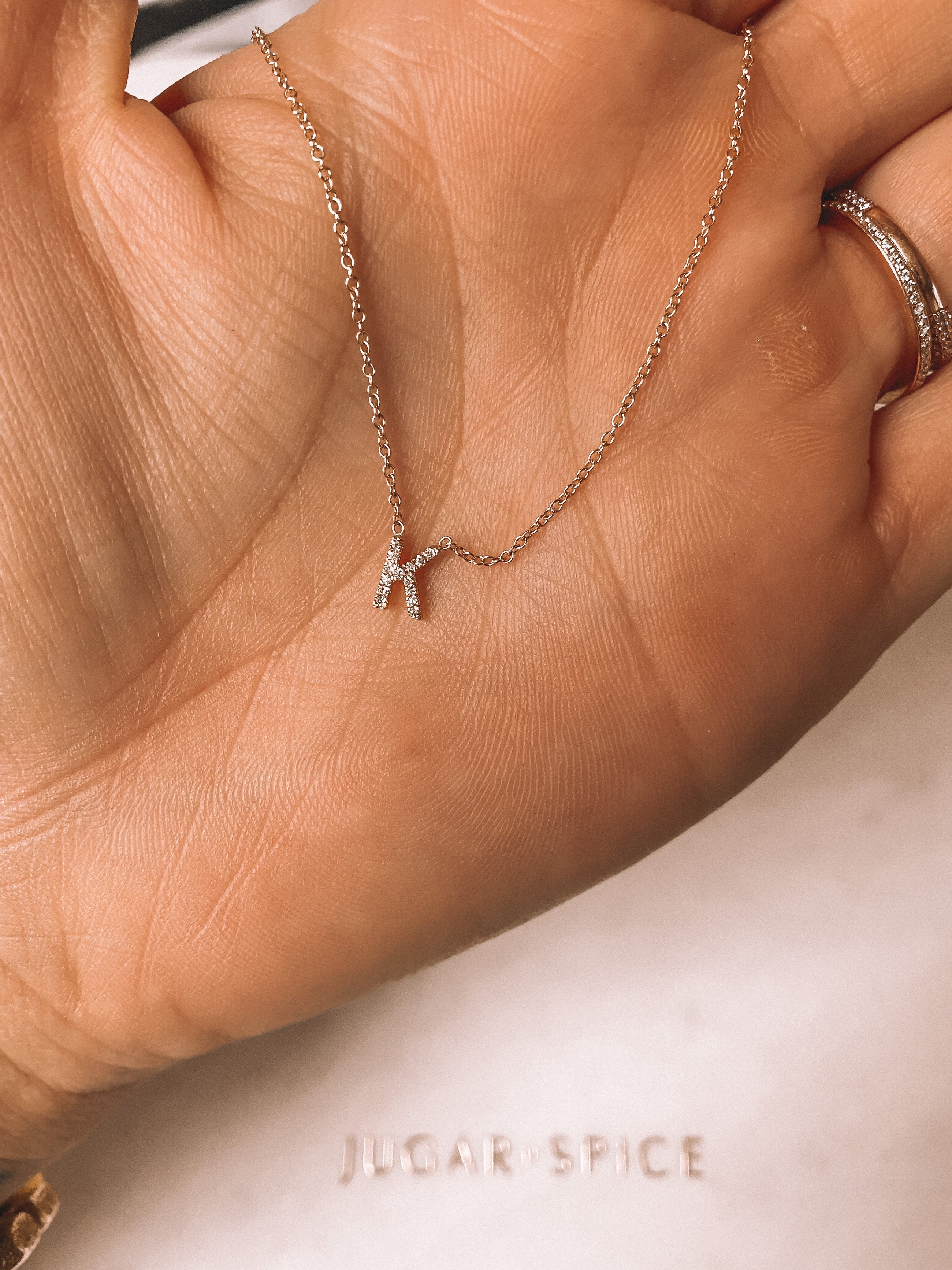 Nano Diamond Initial Necklace