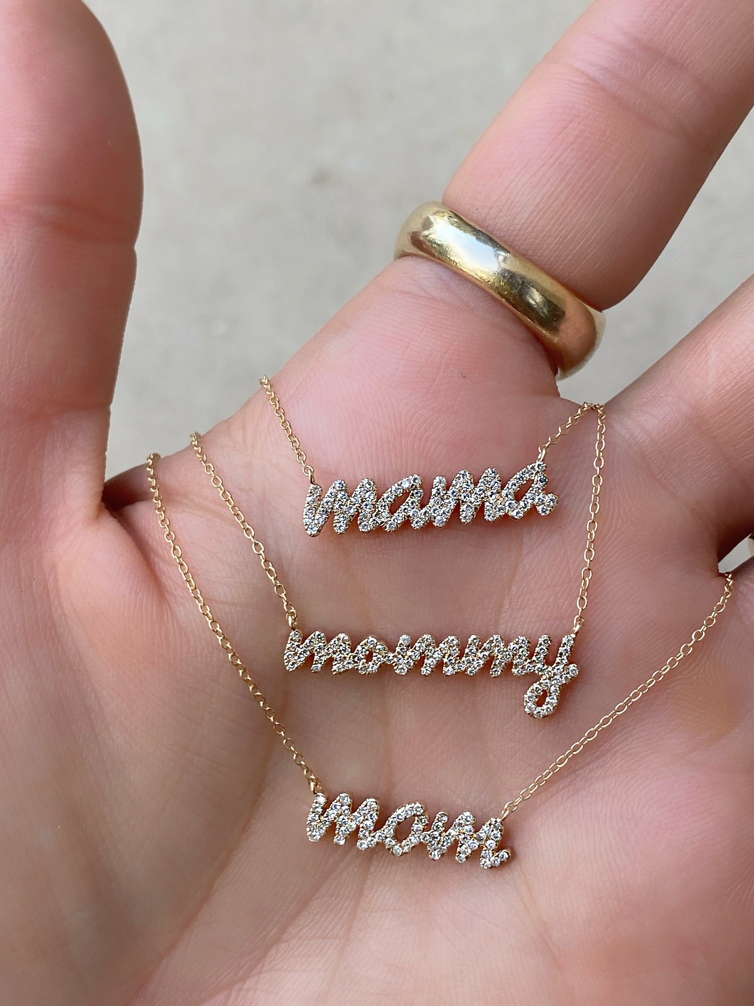 Diamond MOMMY Necklace