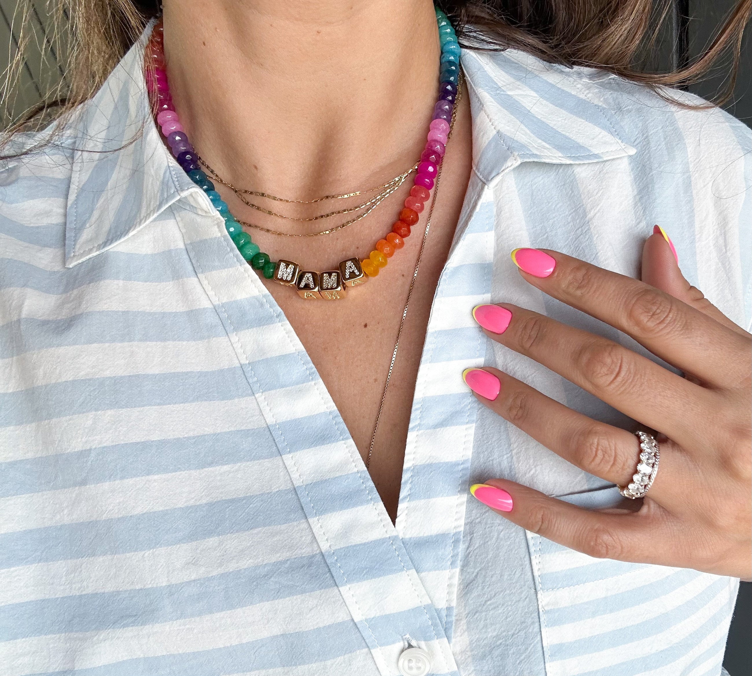 Rainbow Jade MAMA Necklace