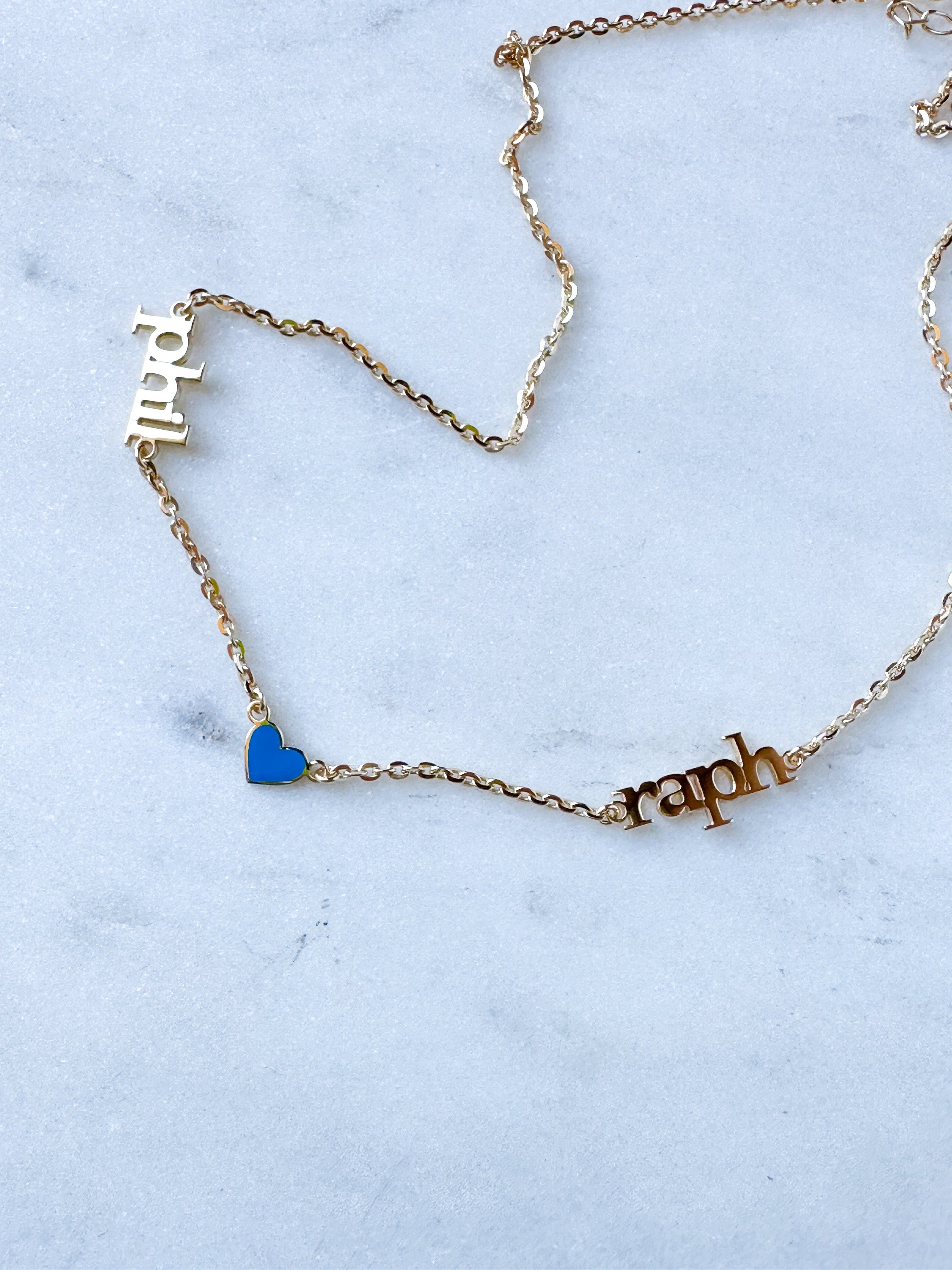 Two Name Heart Necklace