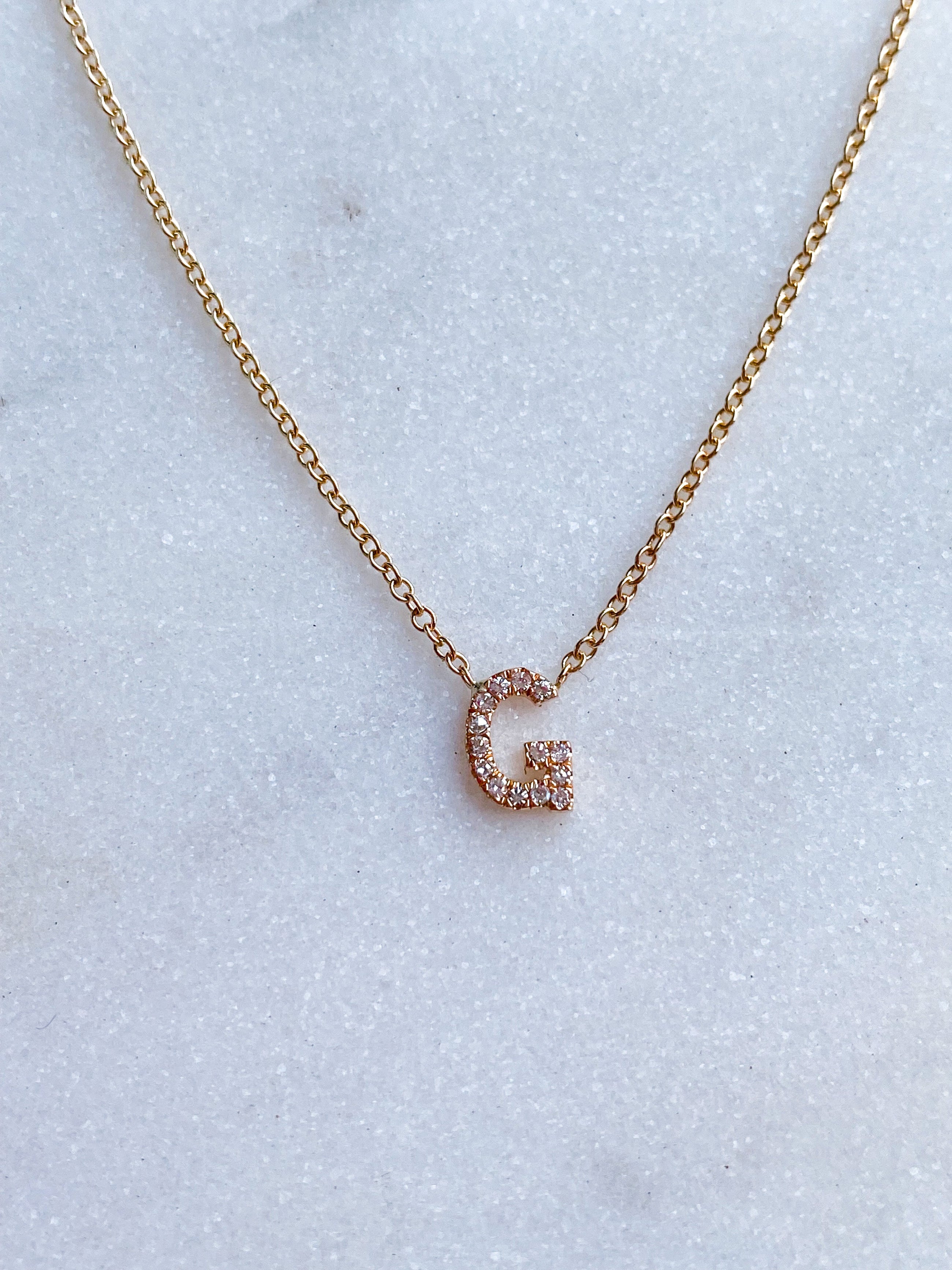 Nano Diamond Initial Necklace