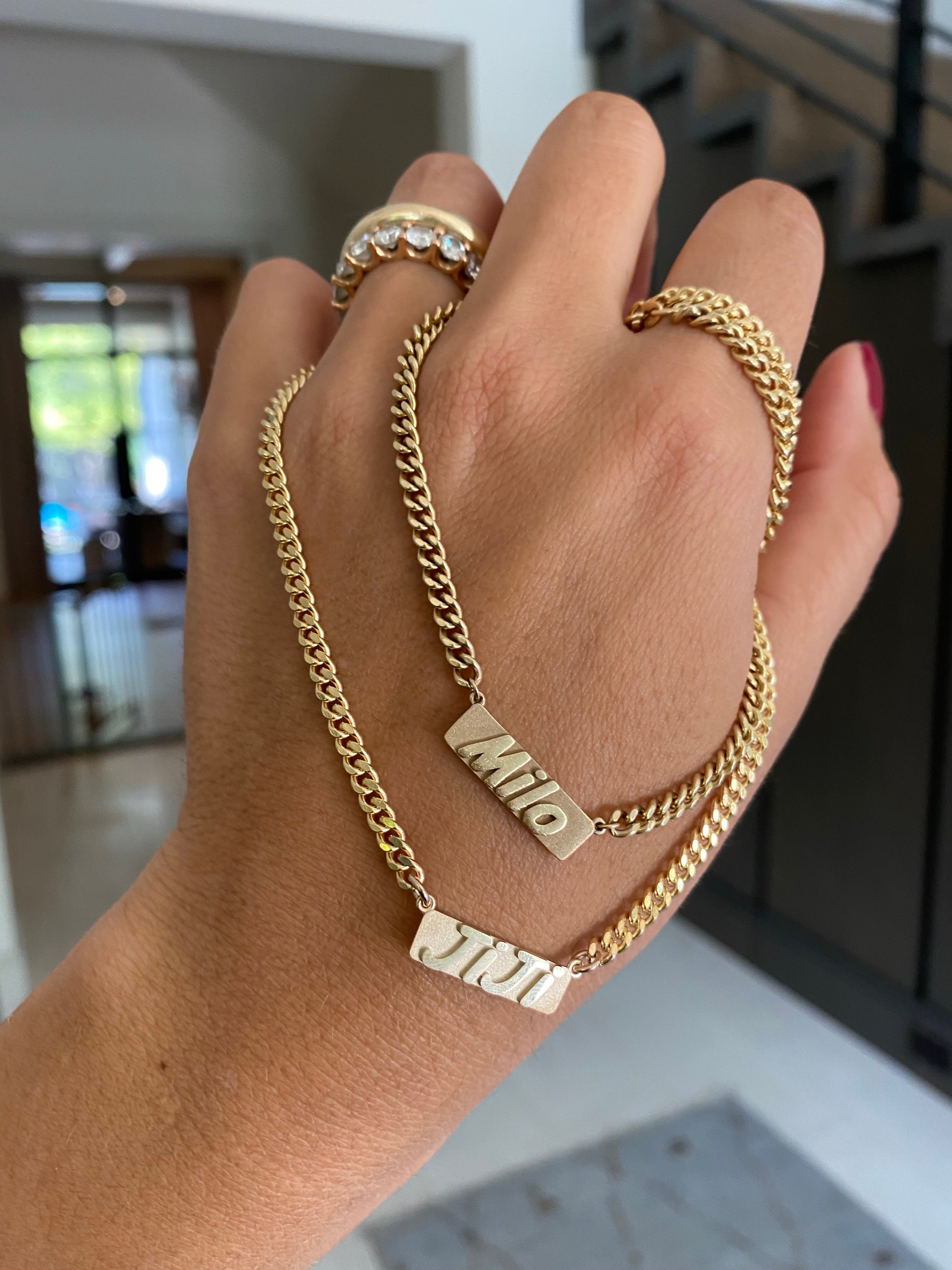 Custom 3D Gold Nameplate Necklace