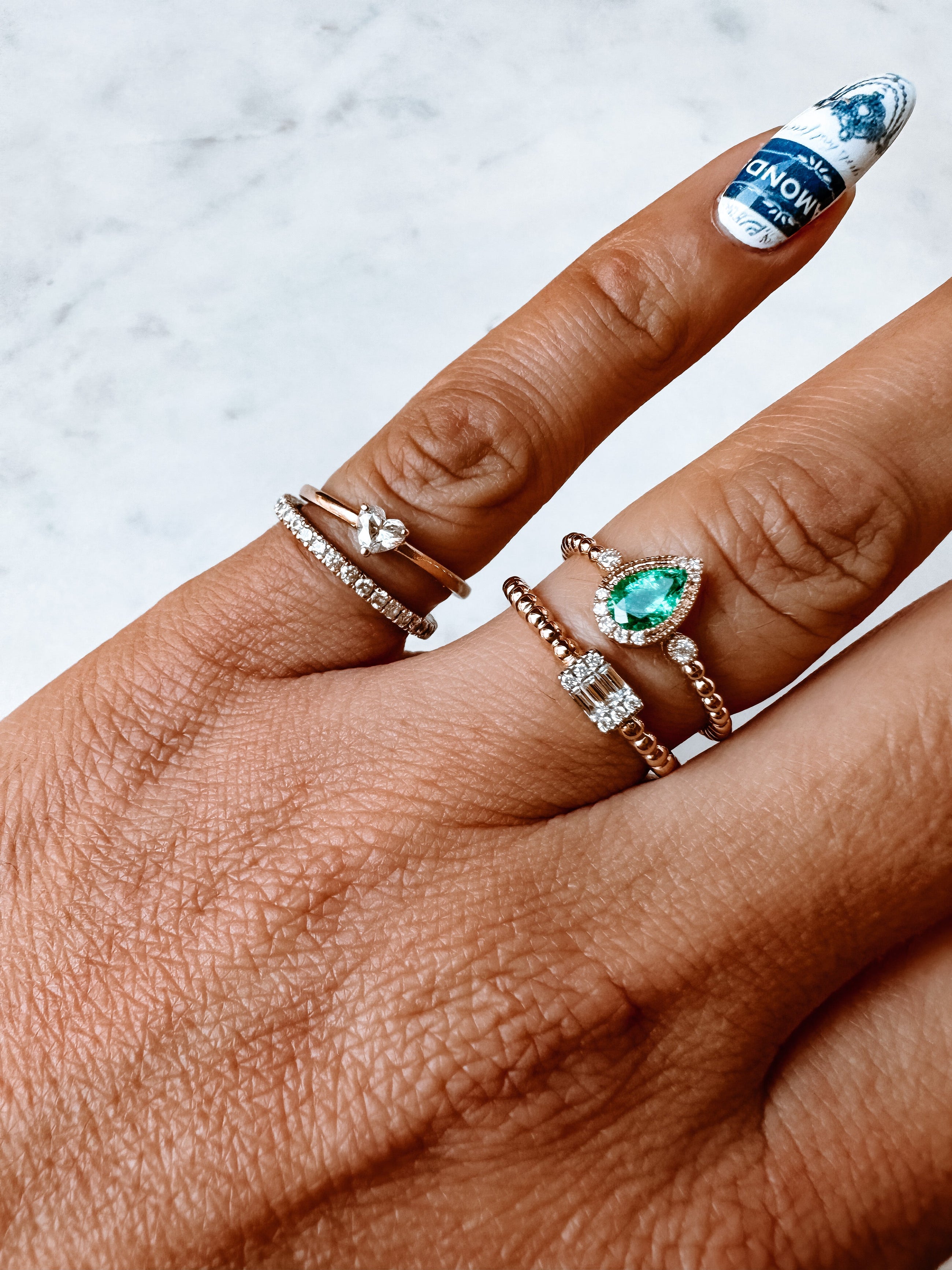 Gemstone Pear Diamond Ring