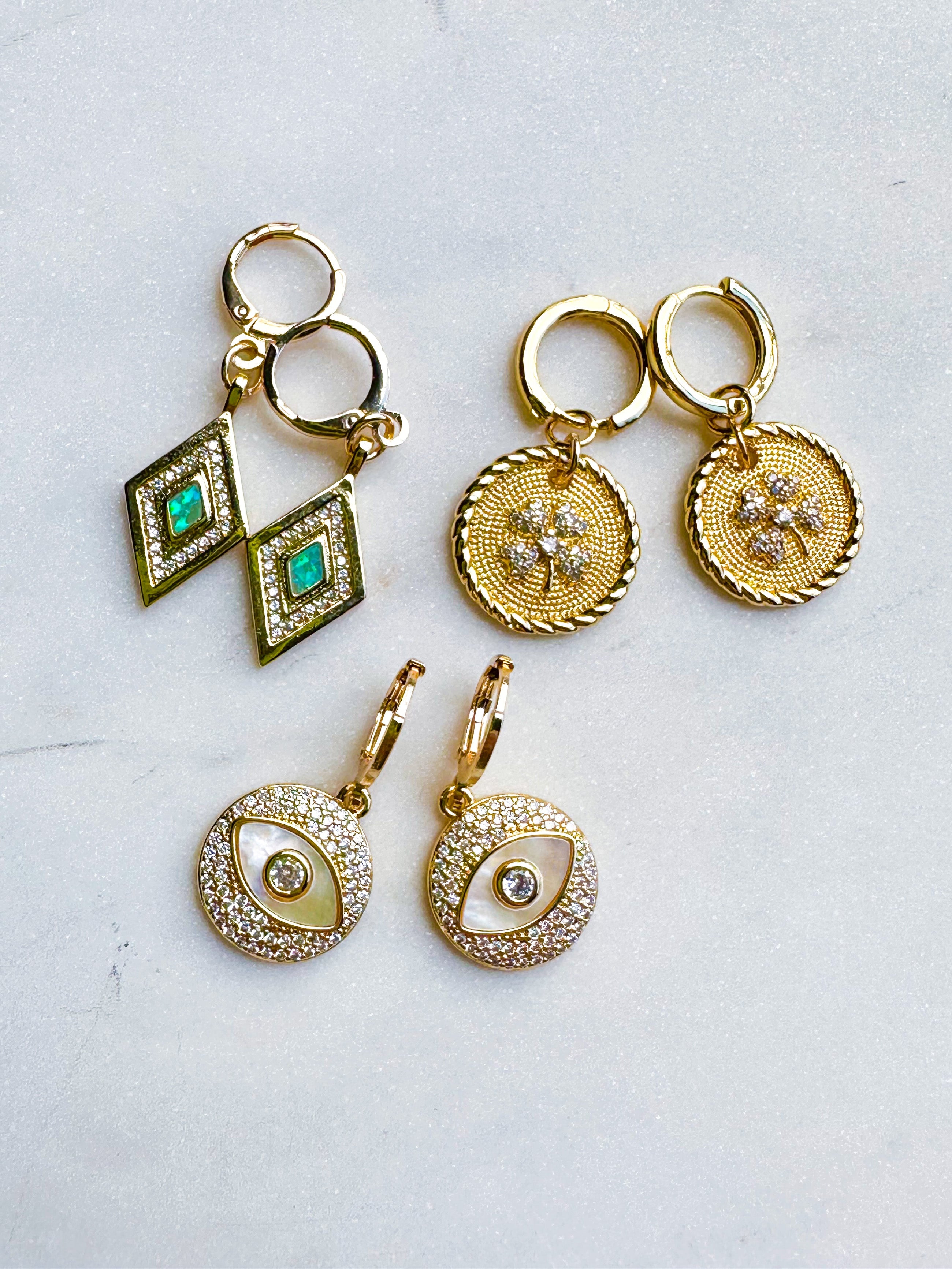 Crystal Clover Earrings