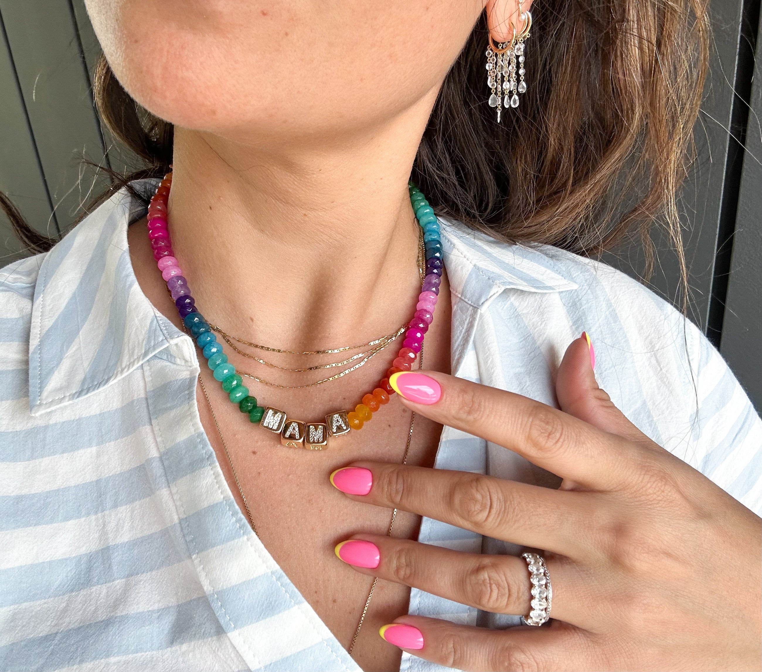 Rainbow Jade MAMA Necklace