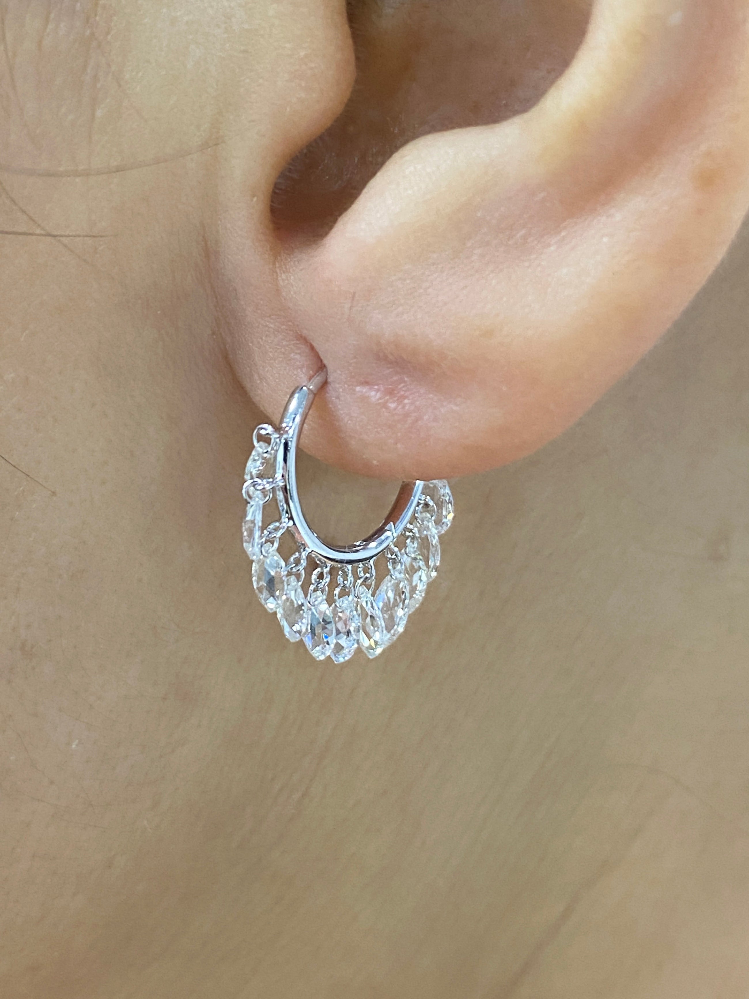 Rose Cut Marquise Shaker Earrings