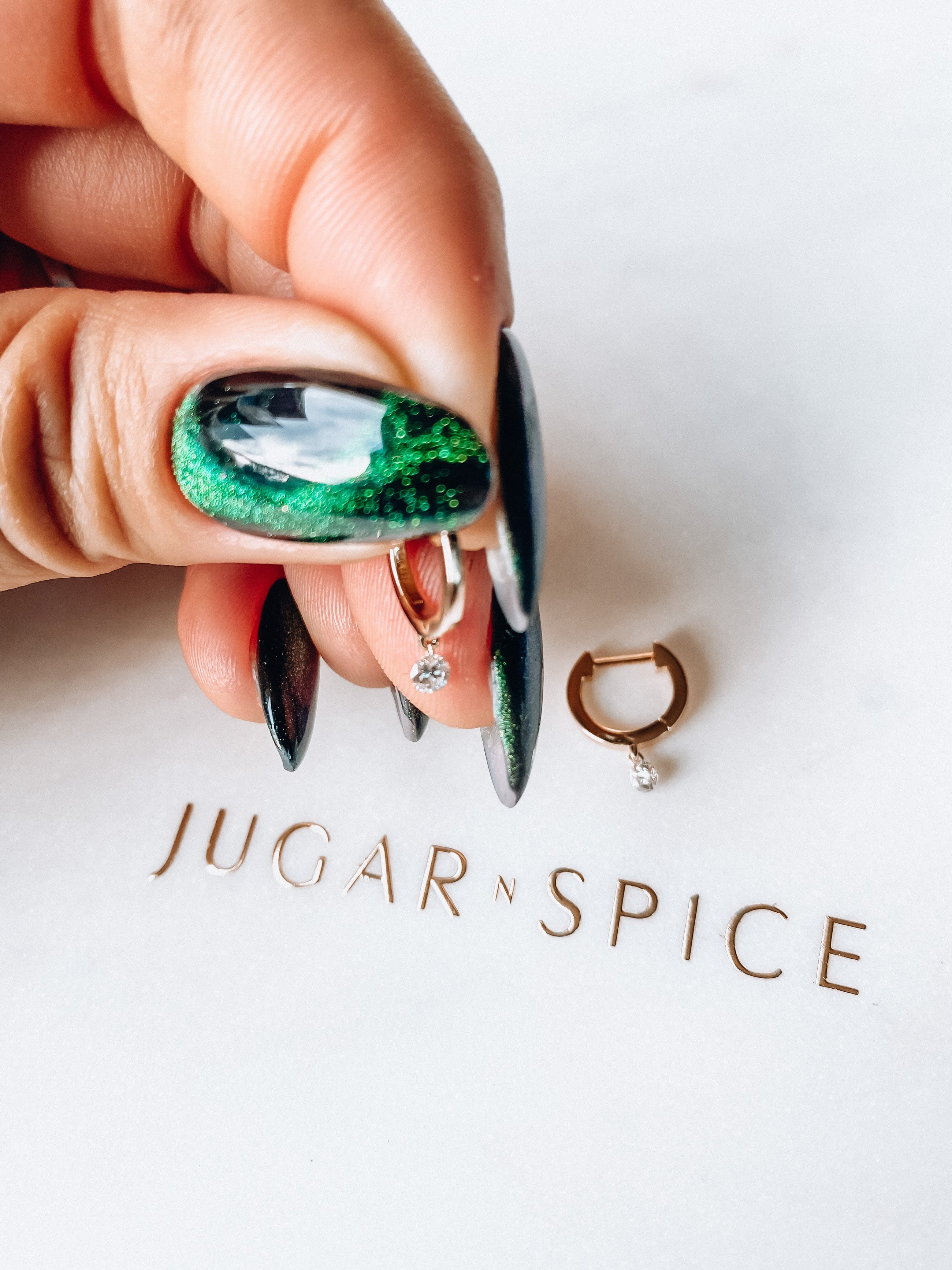 Floating Diamond Huggies ~ Brilliant Cut