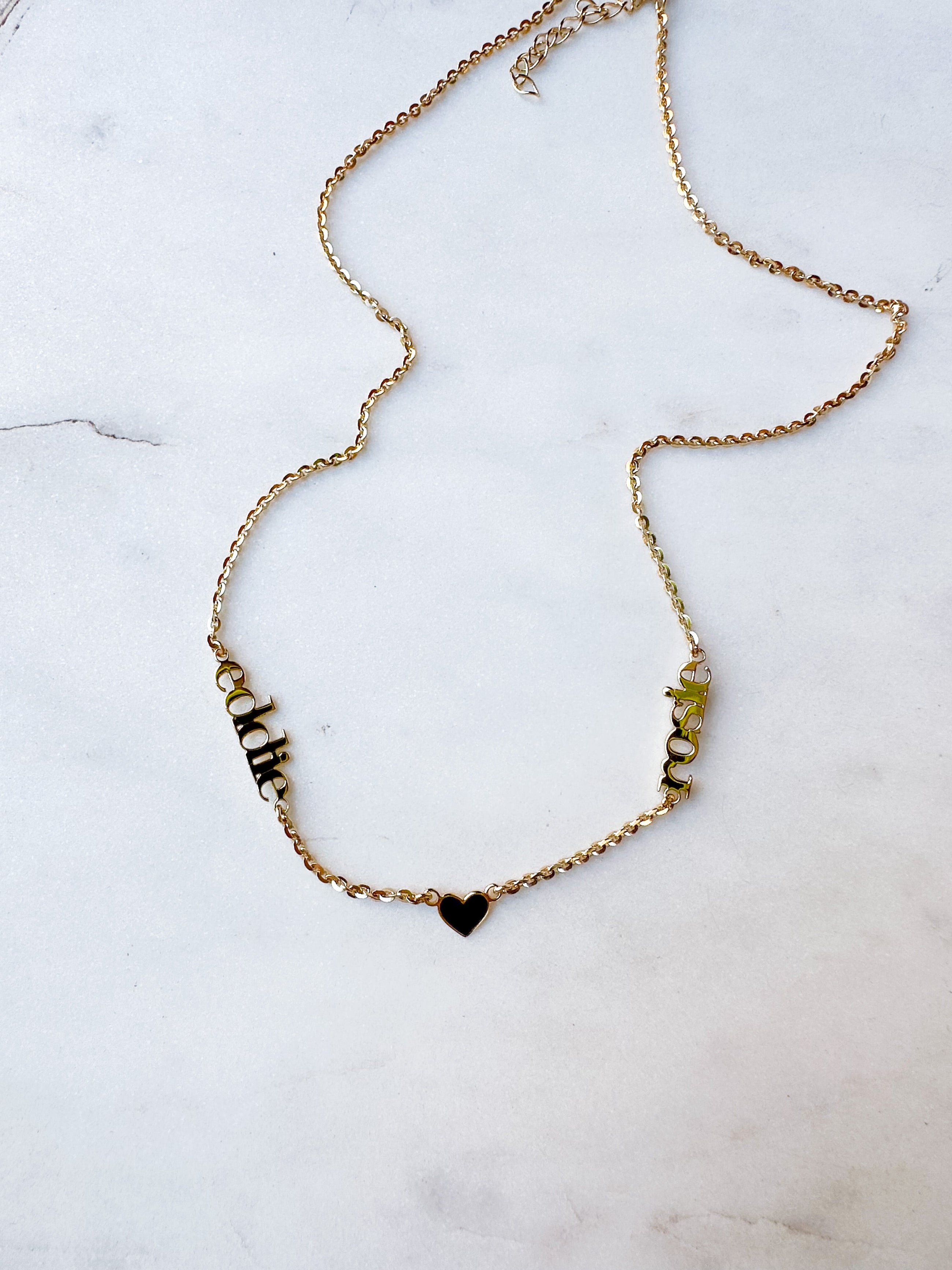 Two Name Heart Necklace