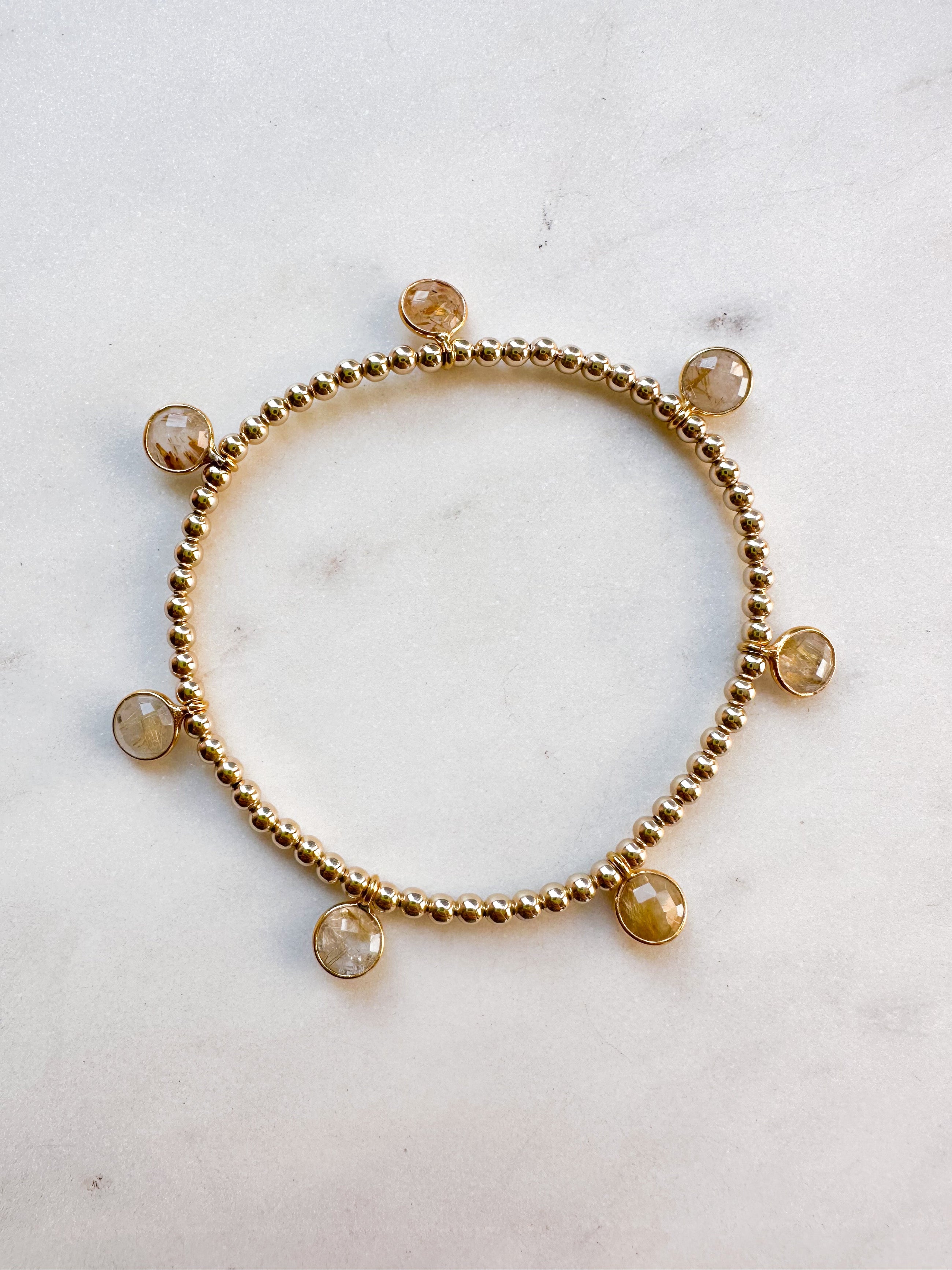 Golden Quartz Drop Bracelet