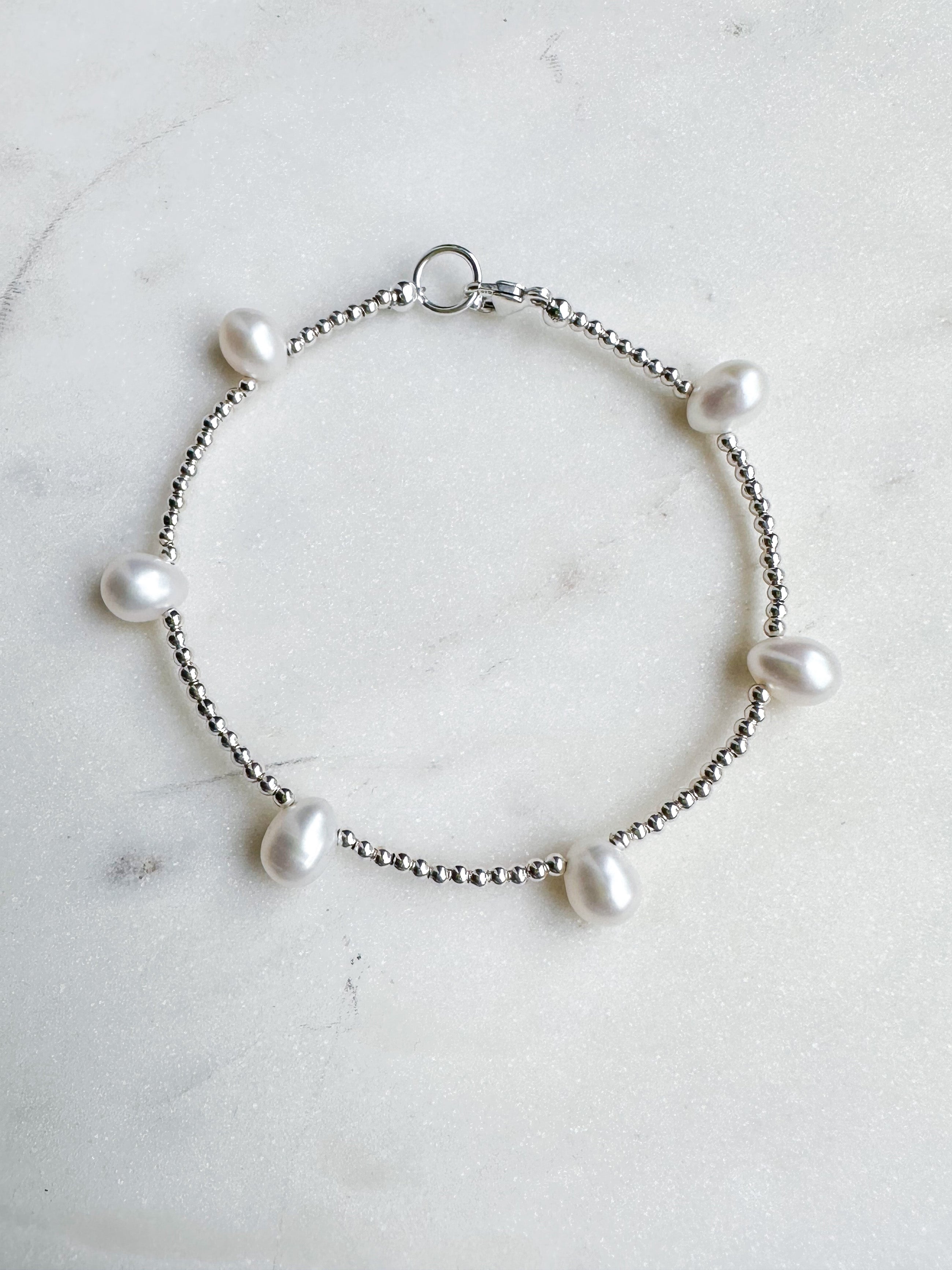 West Coast Pearl Silver Bracelet