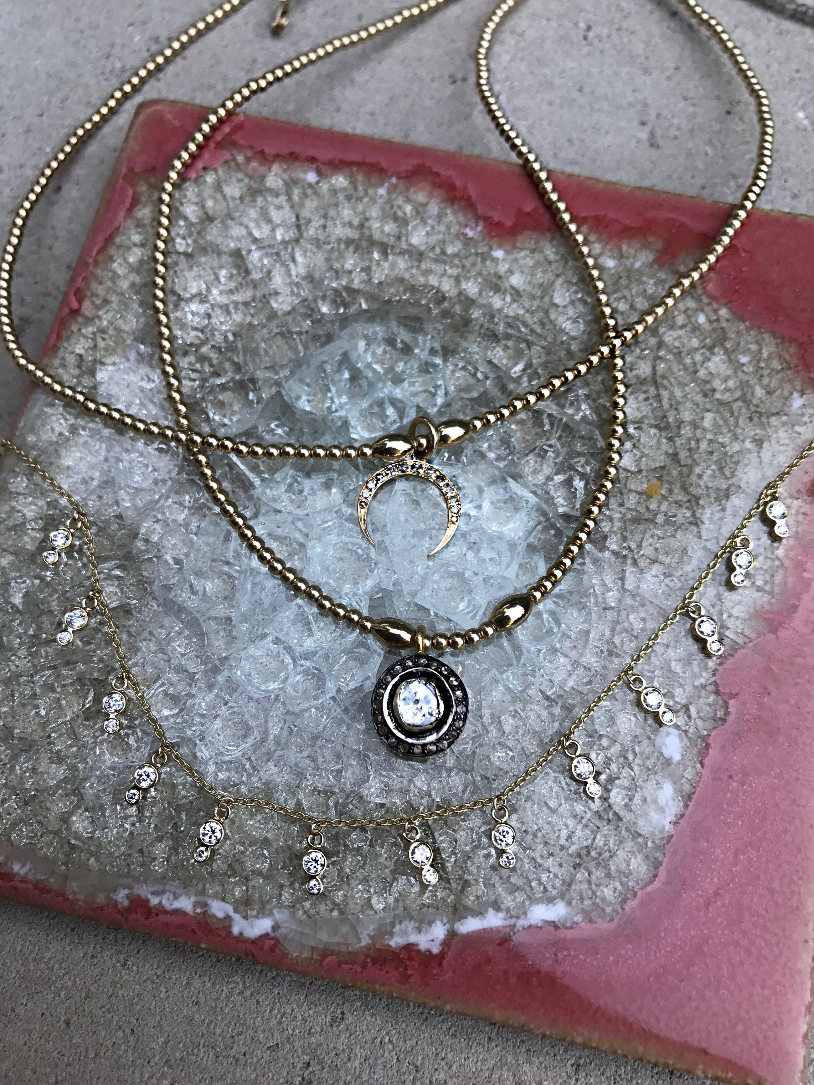 Raw Diamond Charm Necklace