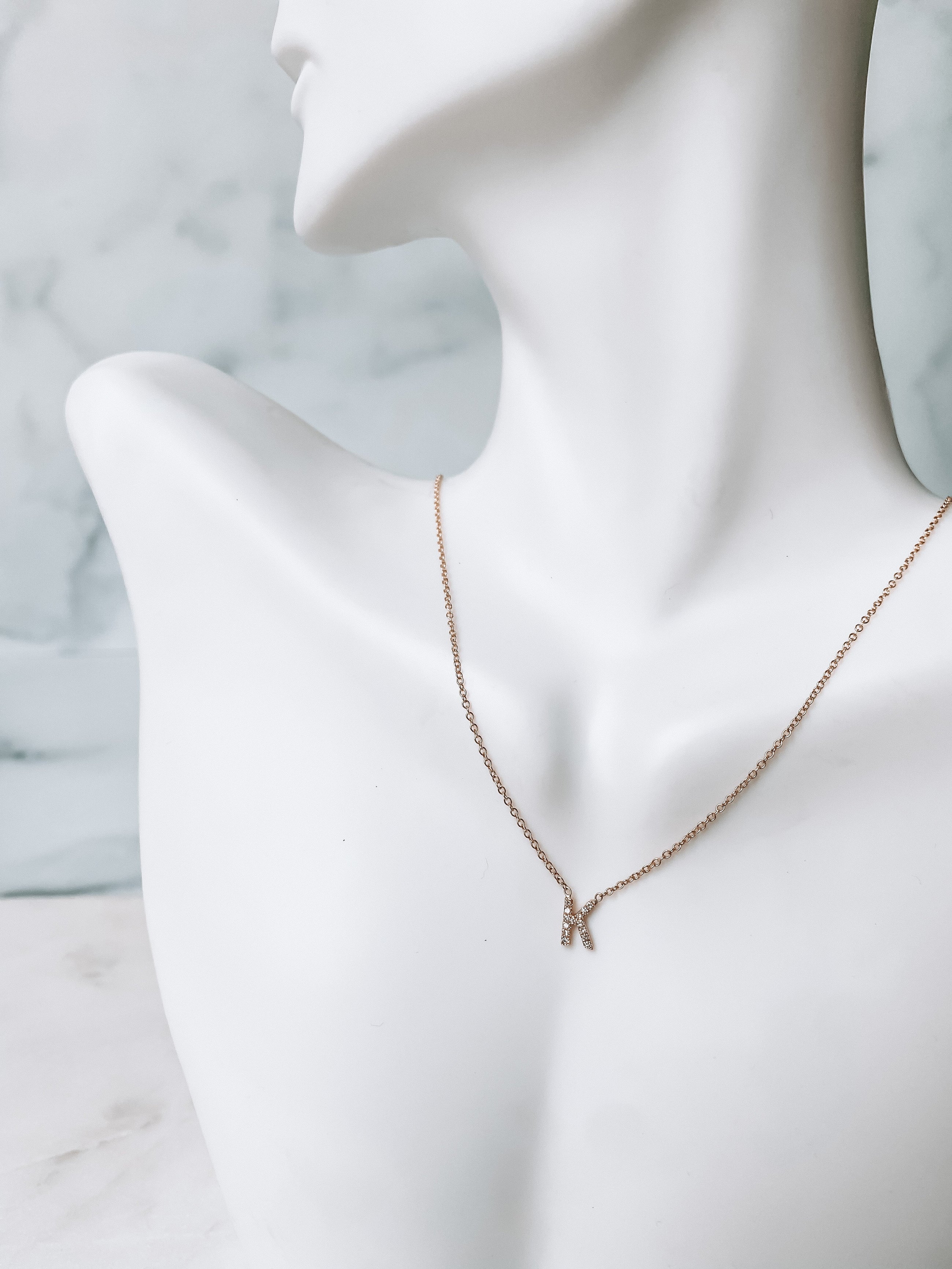 Nano Diamond Initial Necklace