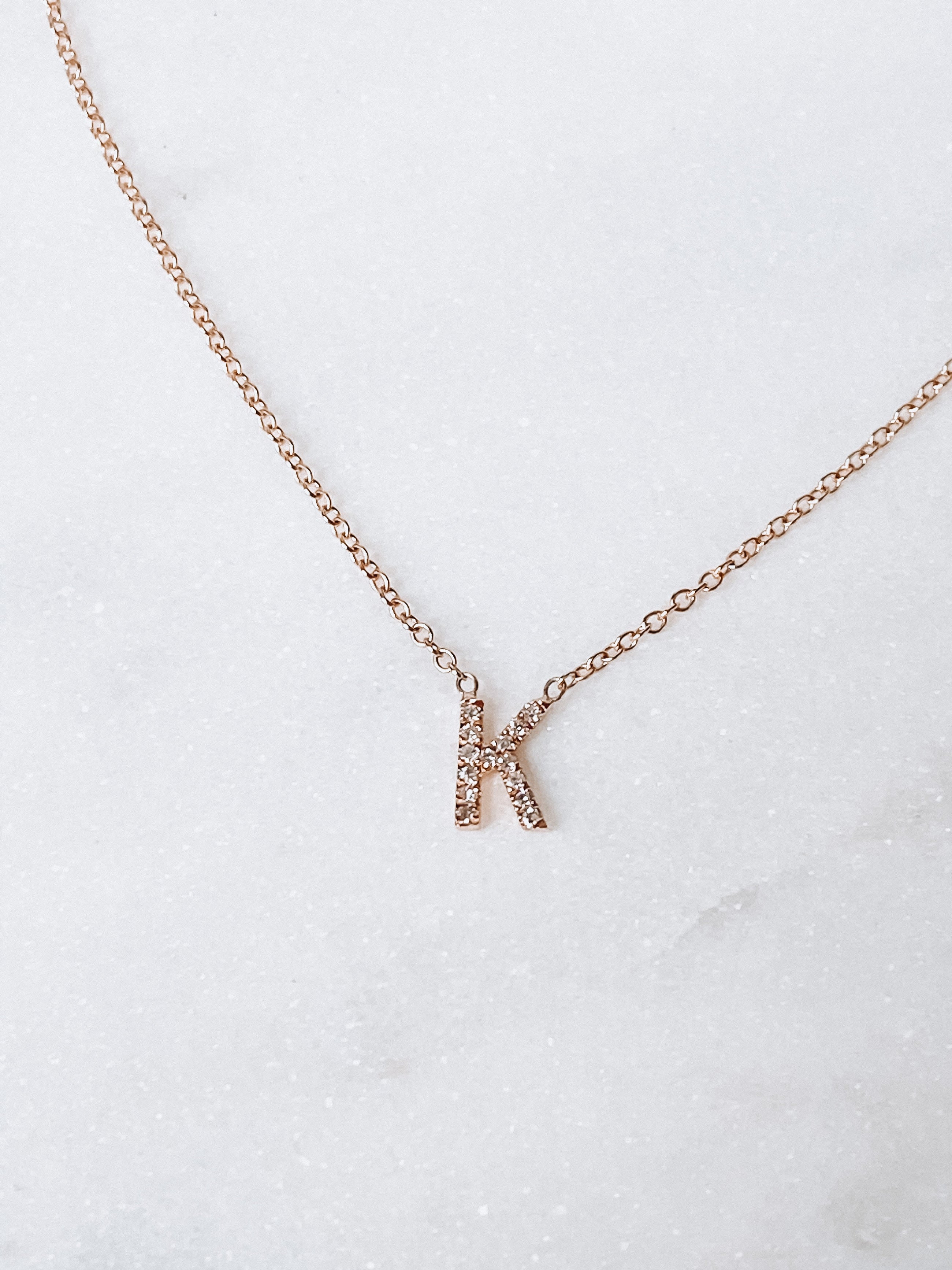 Nano Diamond Initial Necklace