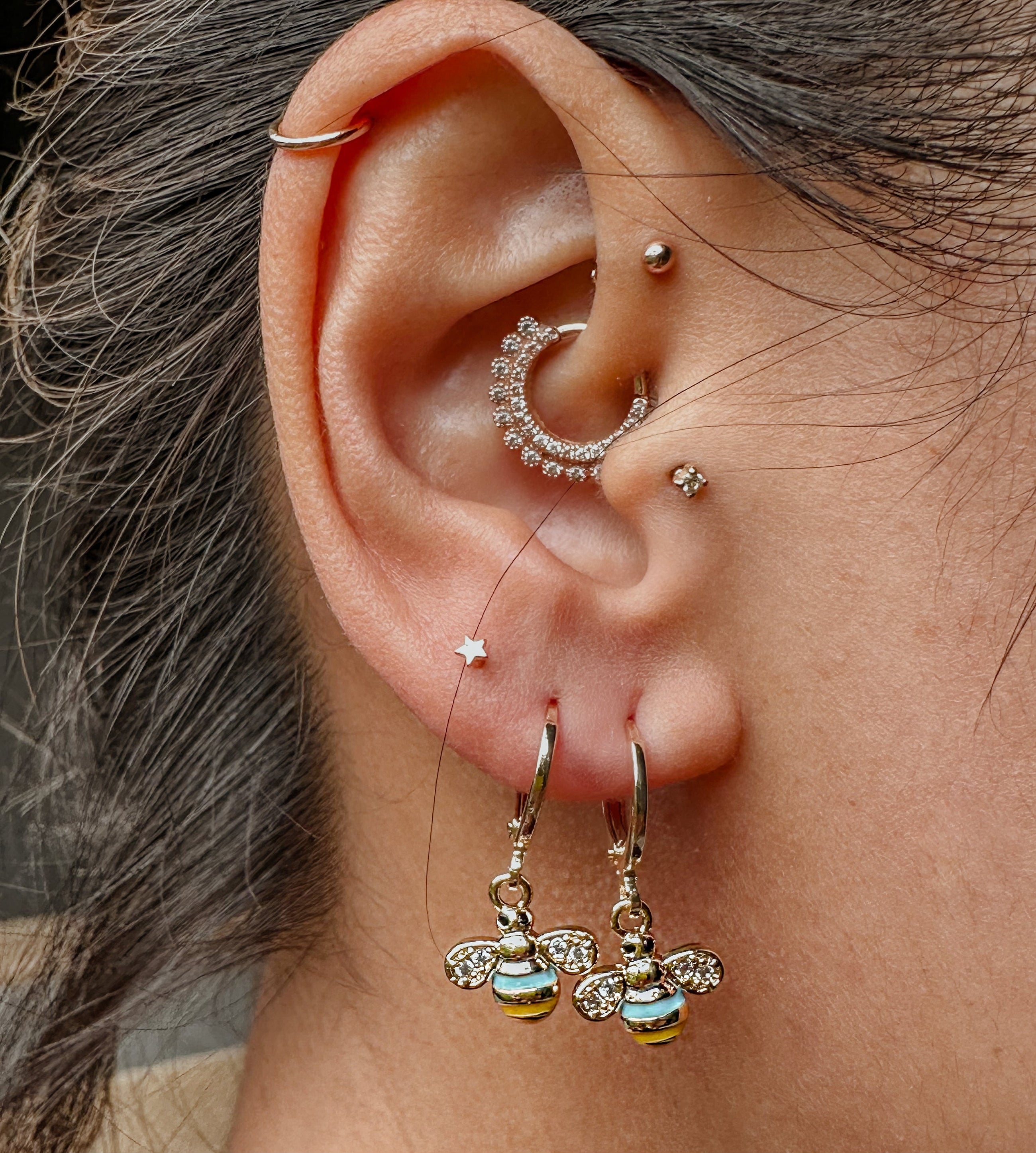 Enamel Bee Earrings