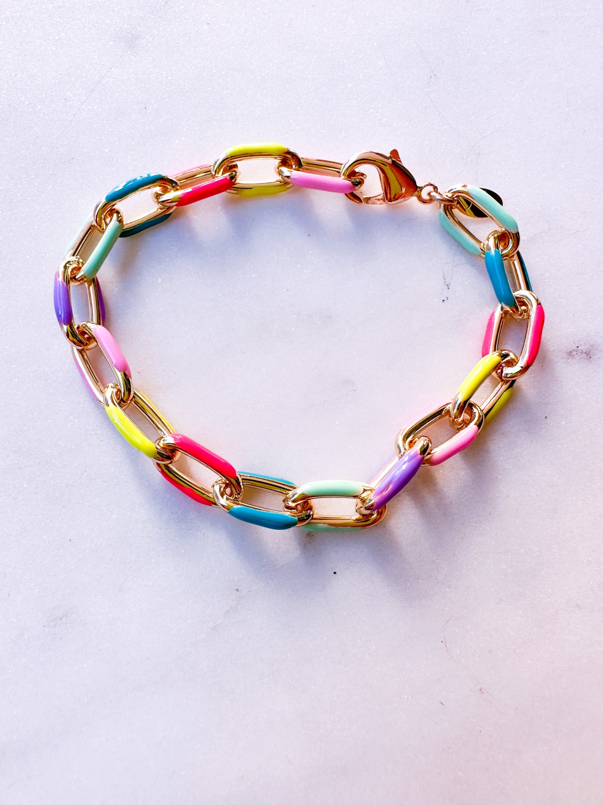 Enamel Link Bracelet