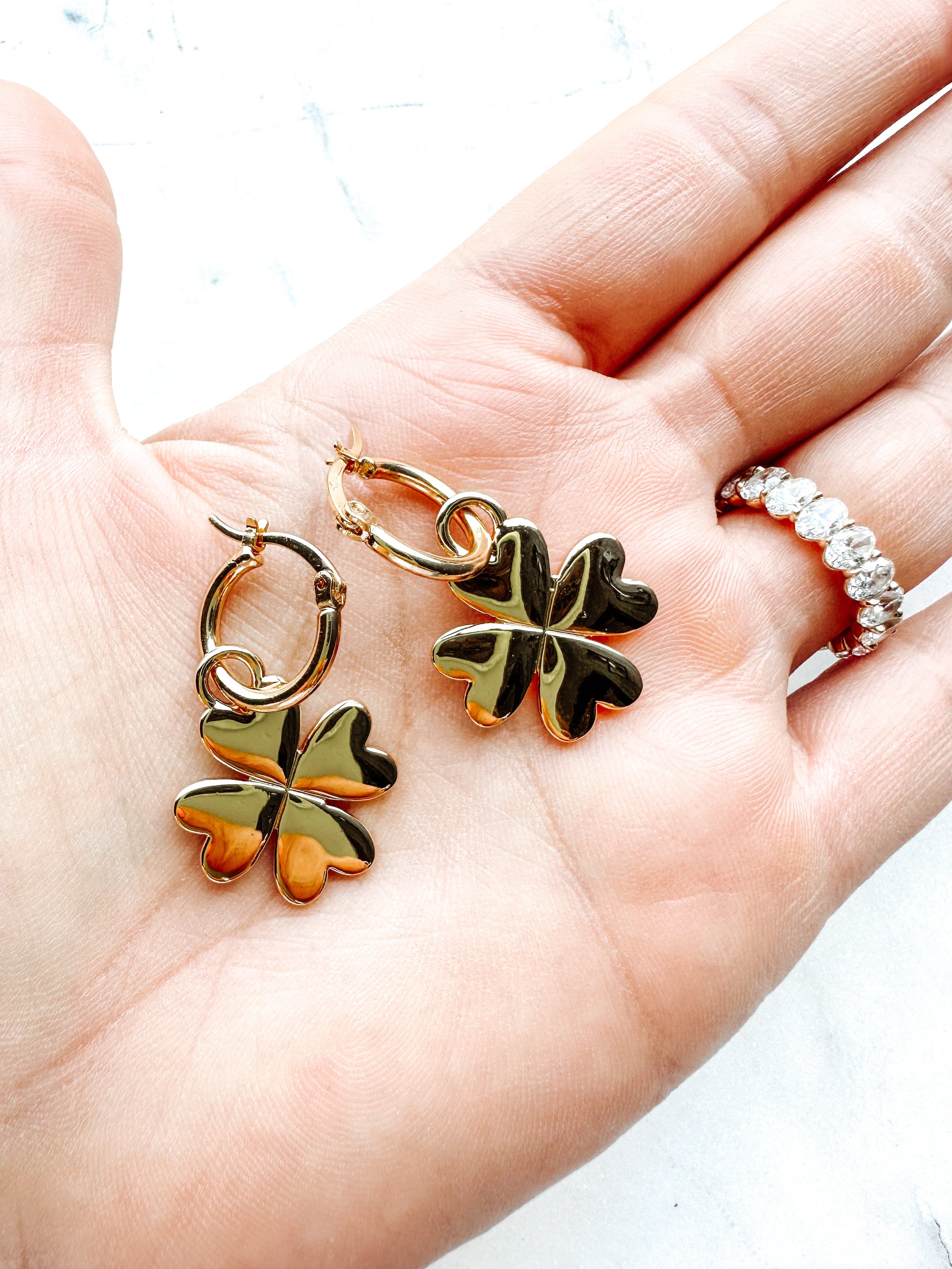 Heart Clover Earrings