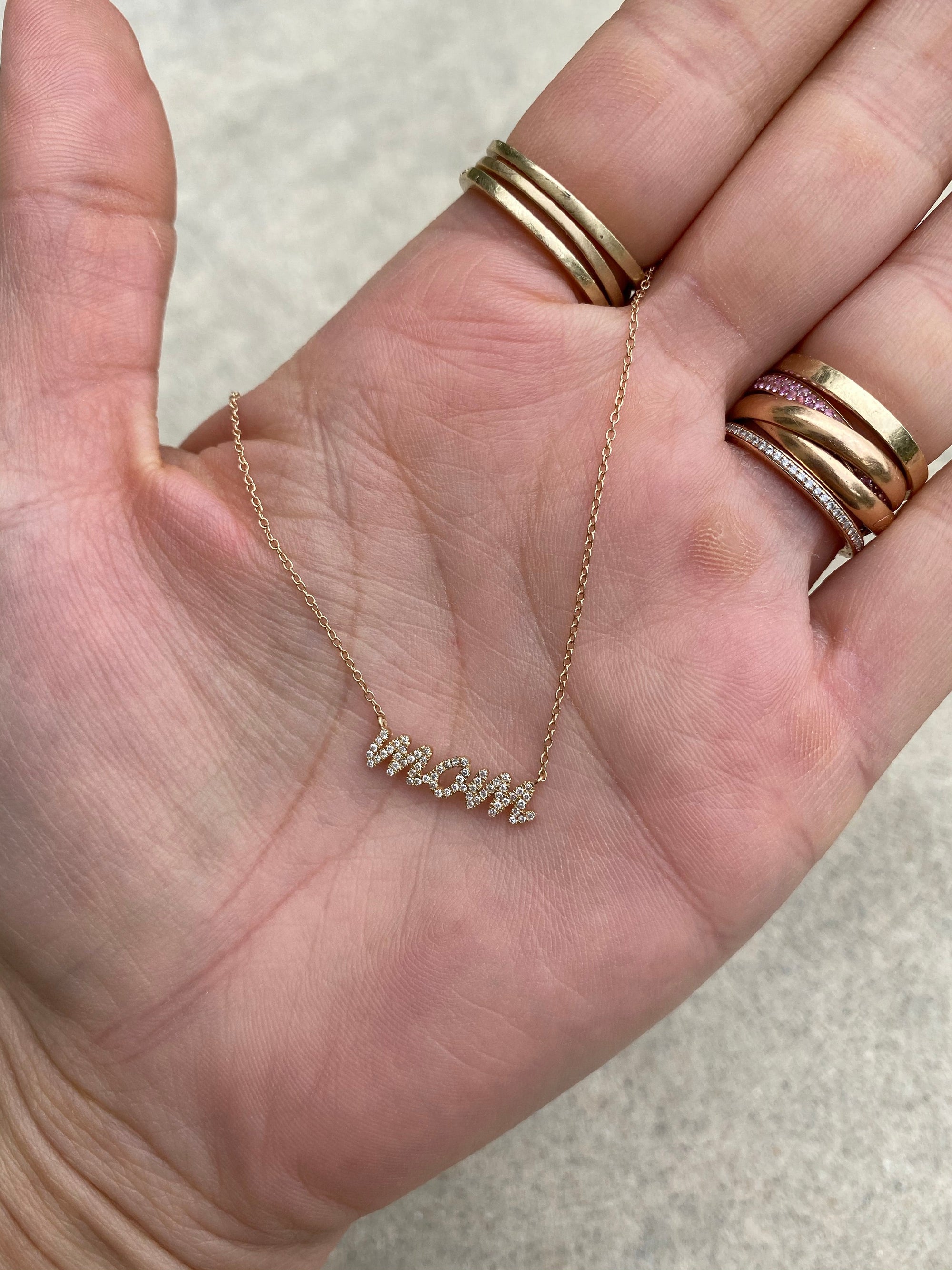 Diamond MOM Necklace