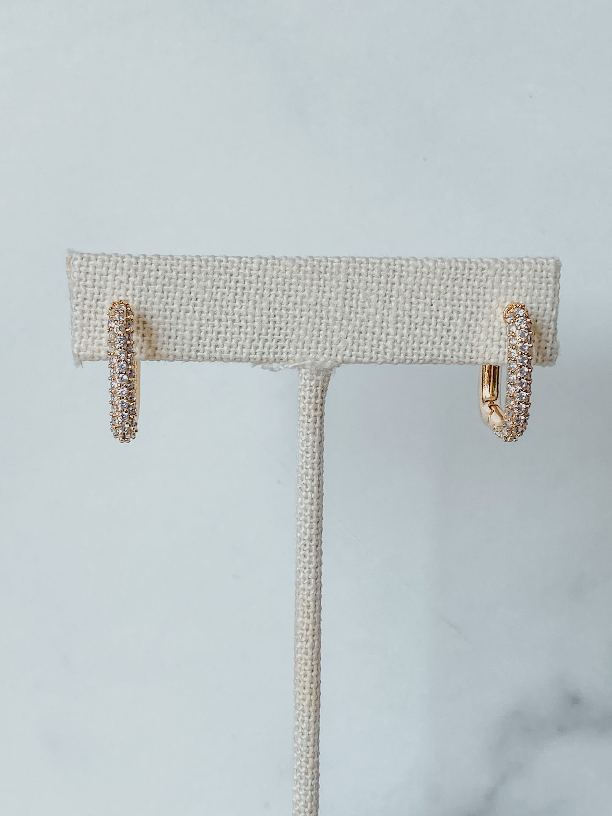 Crystal Rectangle Hoops