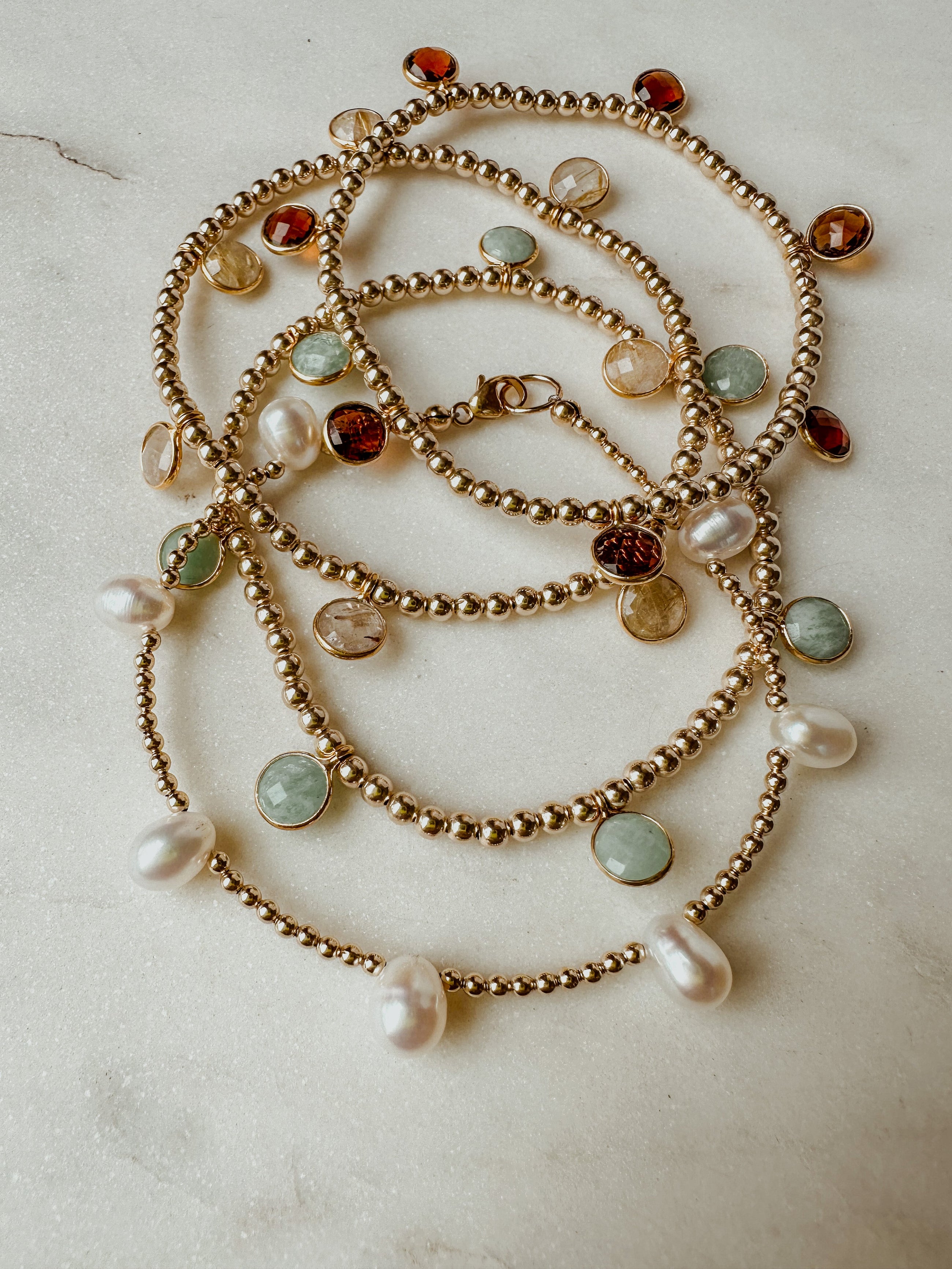 Golden Quartz Drop Bracelet