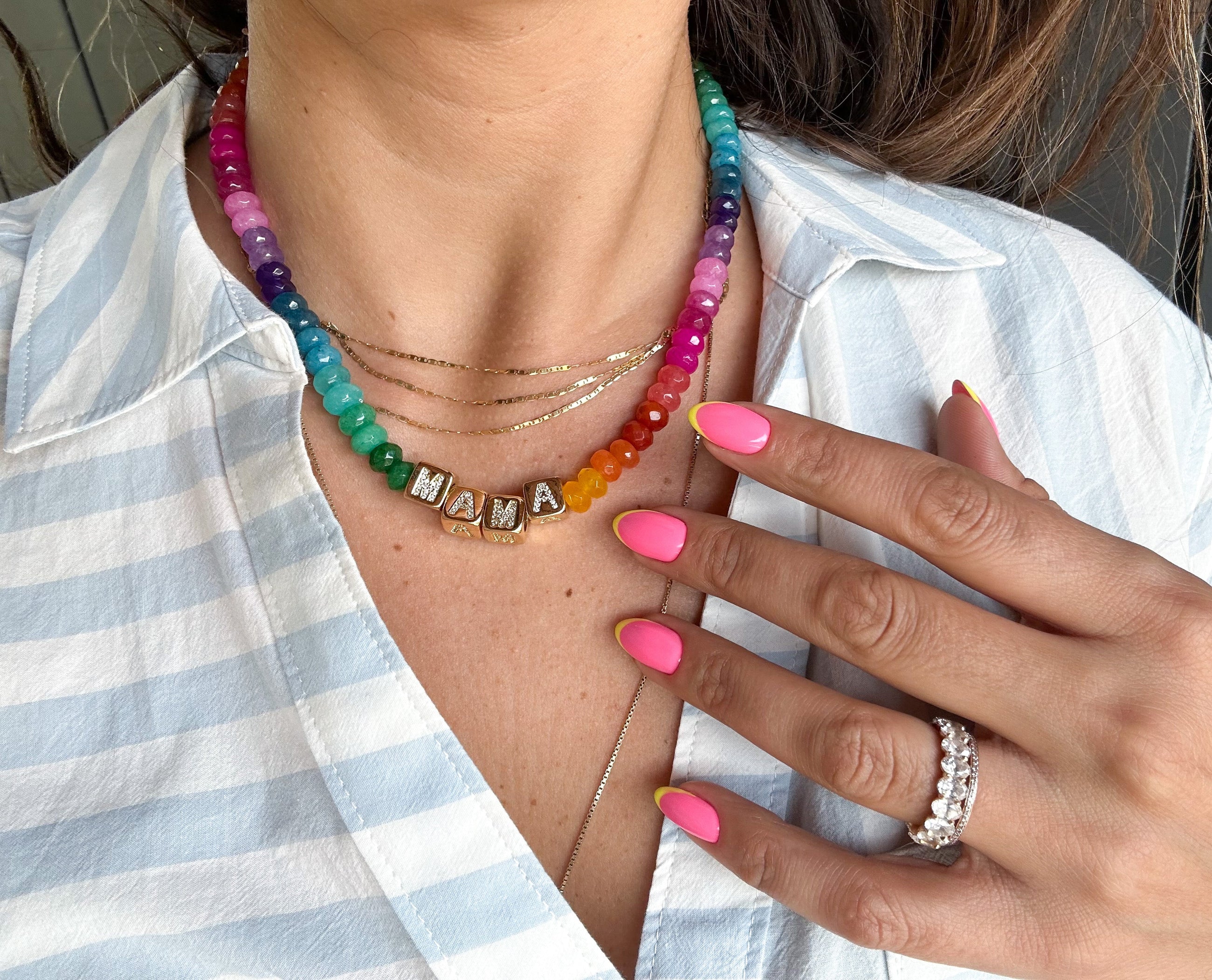 Rainbow Jade MAMA Necklace