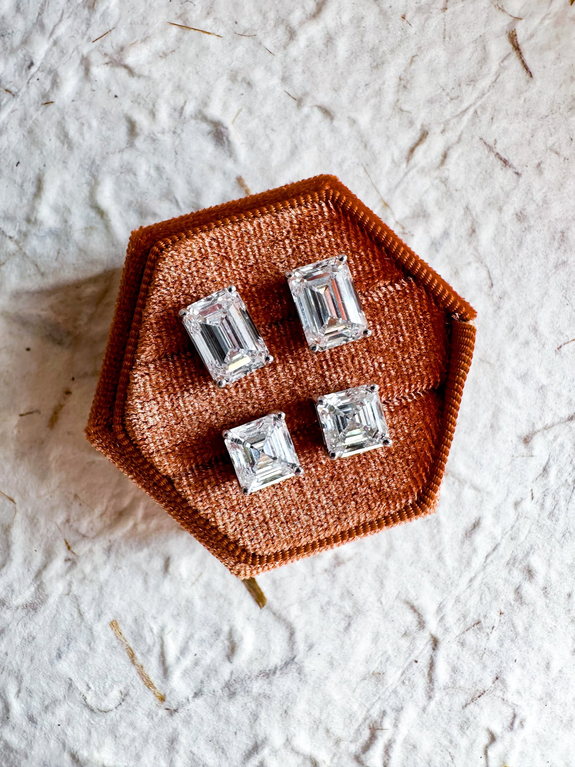 The Ice Queens - Asscher Cut 4ctw Diamond Studs