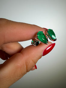 Emerald Pear Studs