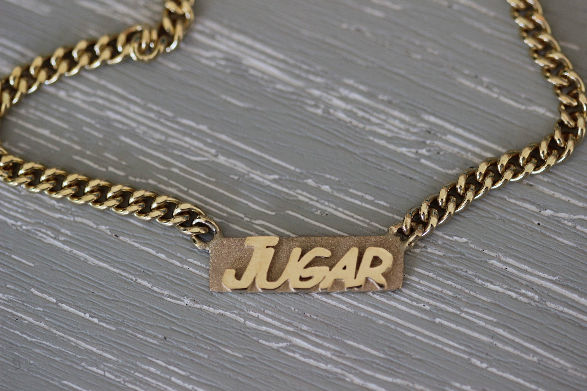 Custom 3D Gold Nameplate Necklace