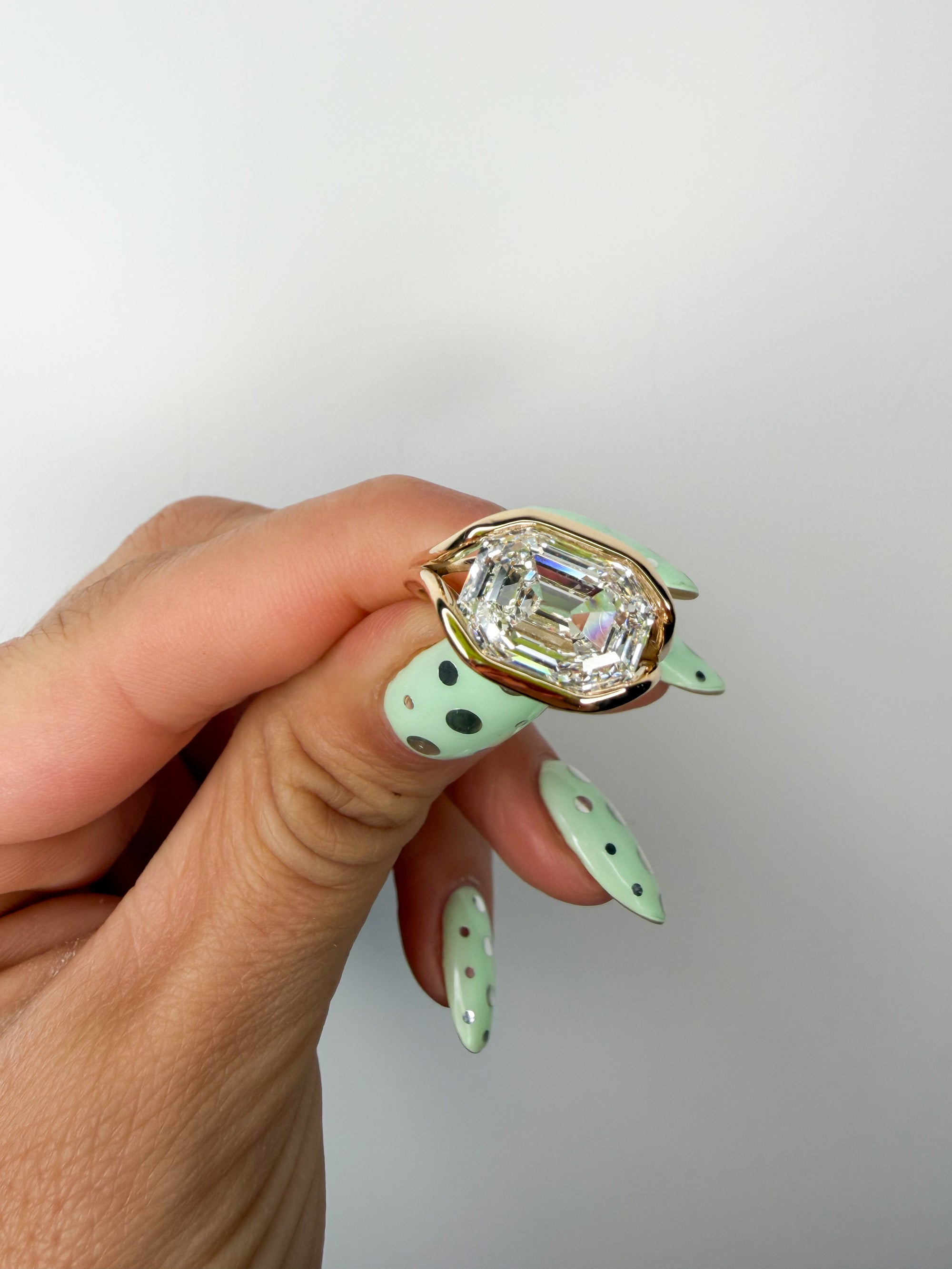 Heirloom Antique Emerald Bezel Ring
