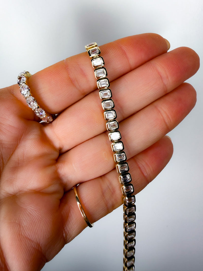 Bezel Emerald Tennis Bracelet