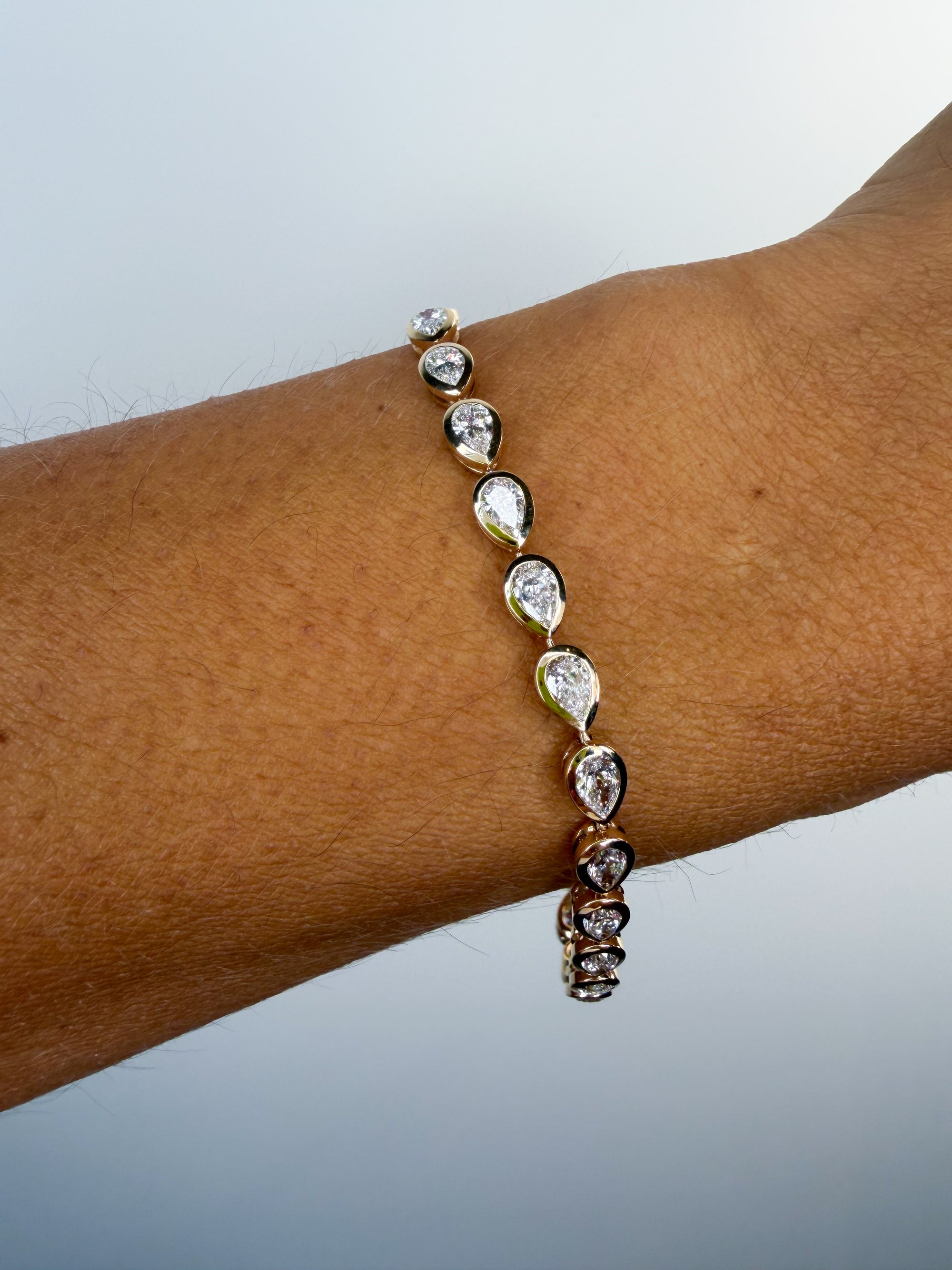 Pear Bezel Set Tennis Bracelet