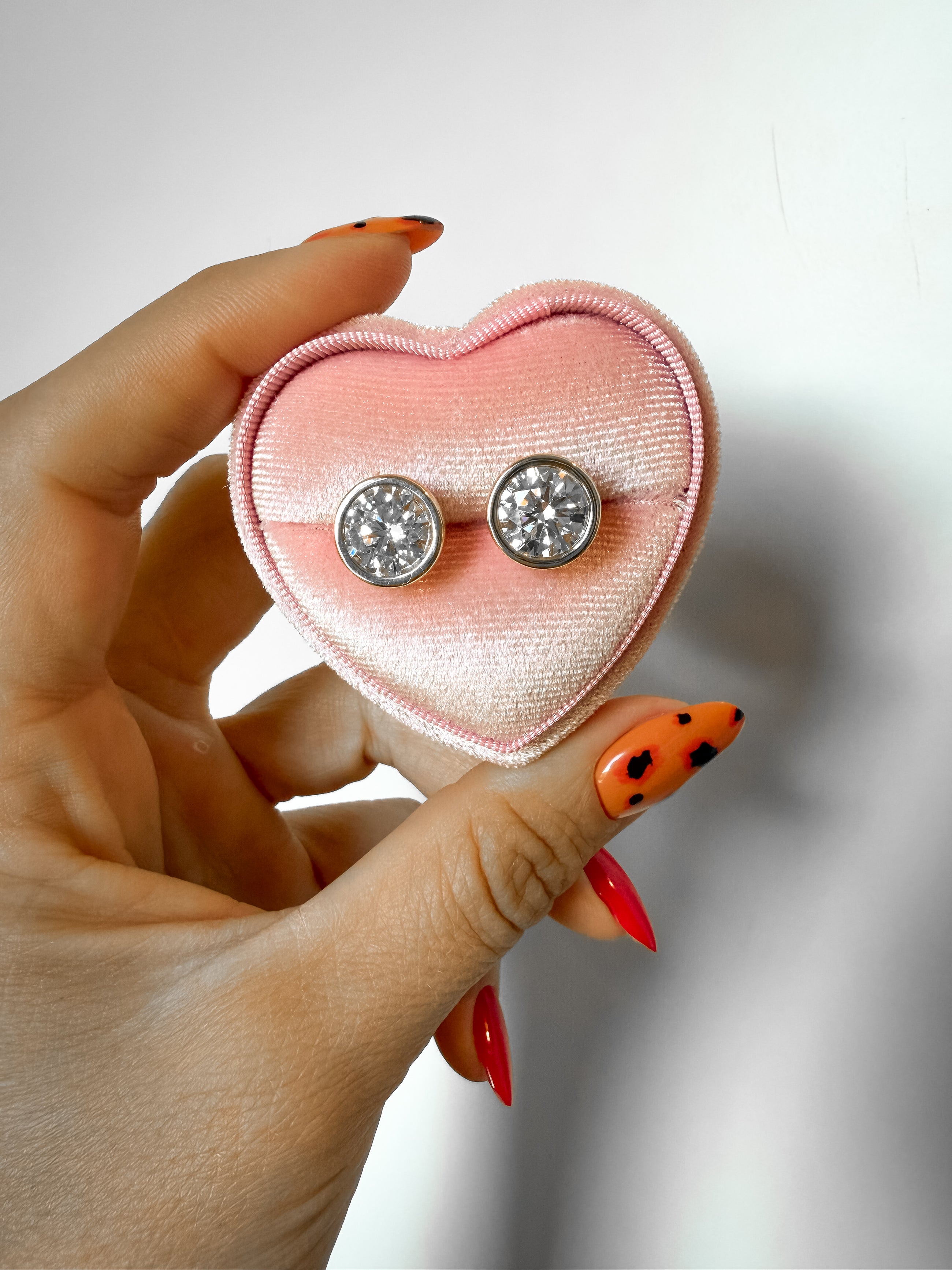 Round Bezel Diamond Studs