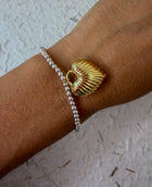 Lover’s Ribbed Heart Bracelet